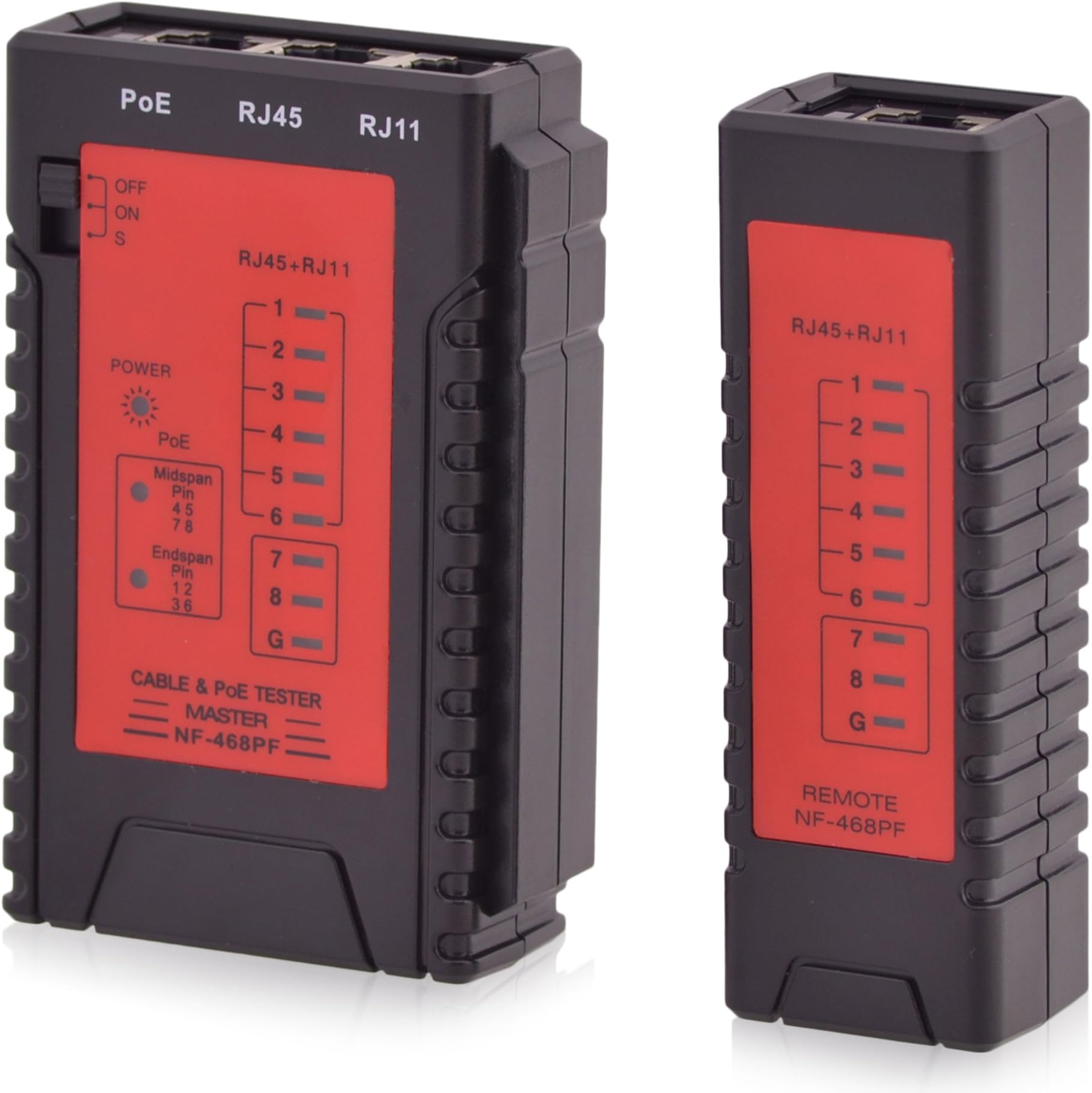 Intratec Network Cable Tester RJ11/RJ45 POE Network Cable Tester, Cable Tester Ethernet DSL ISDN