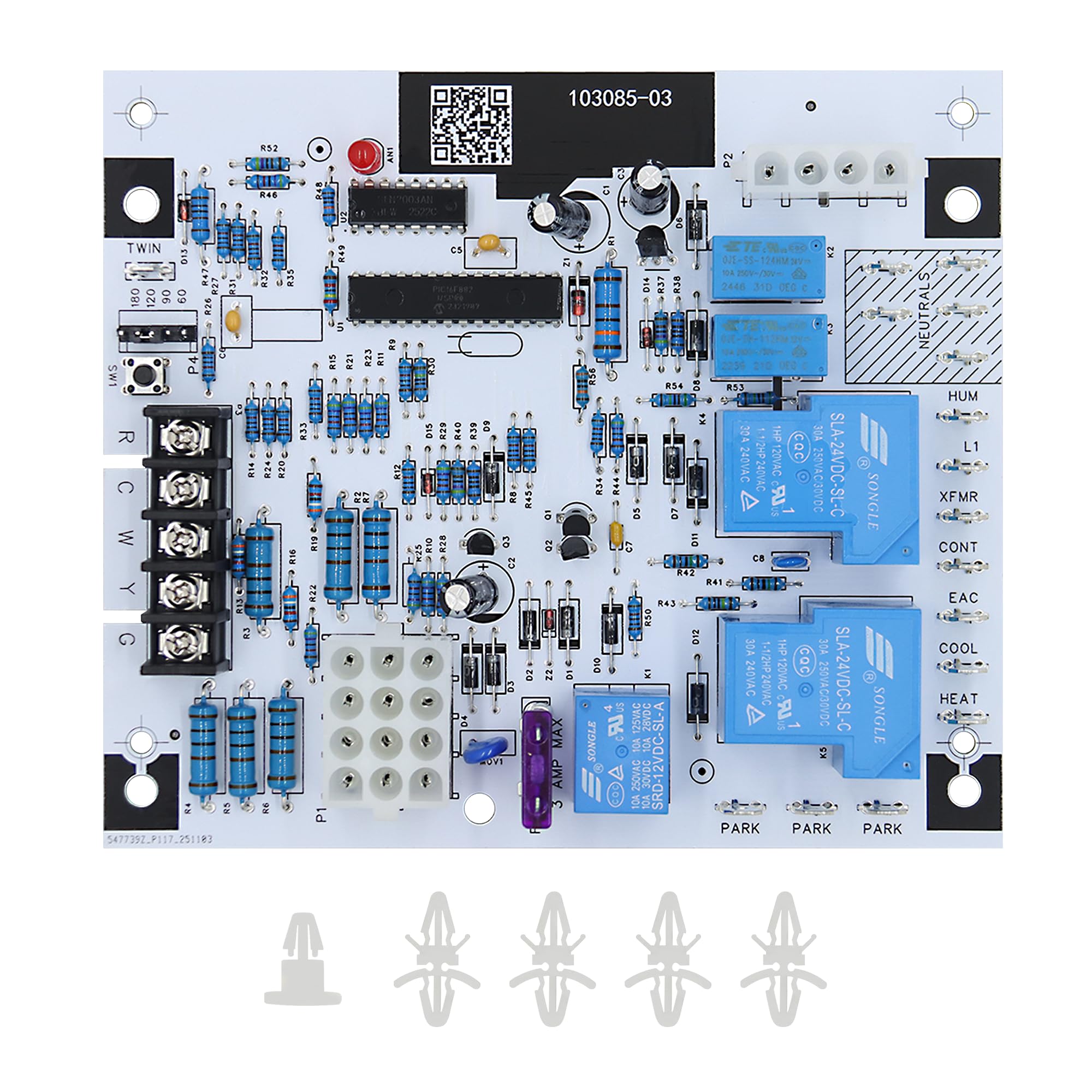 Placa de control de horno para Lennox 81W11 módulo de ventilador 103085-01 de 24V