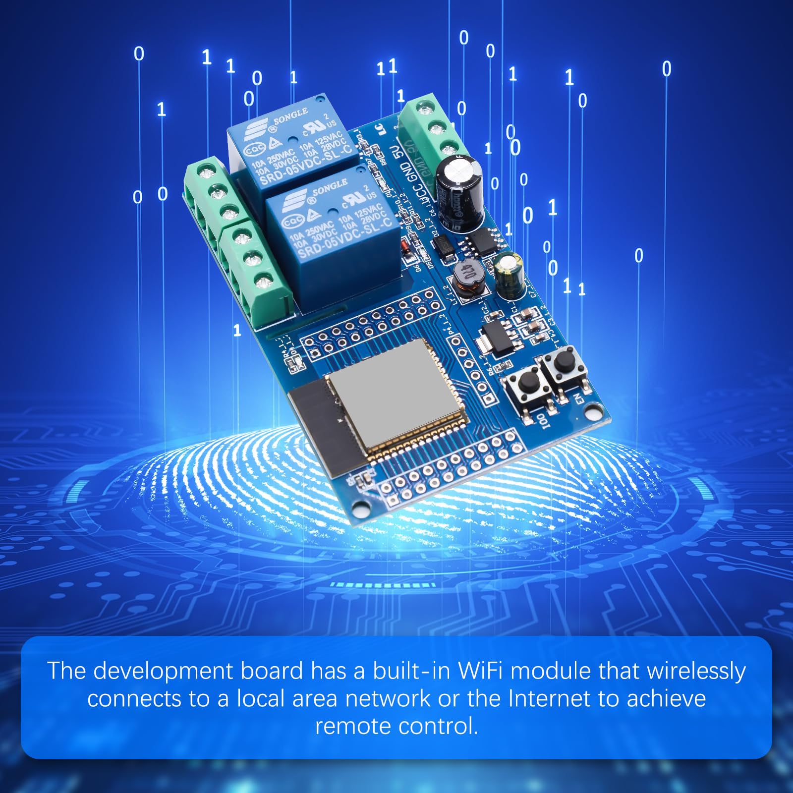Module Relais ESP32 2 Canaux WiFi – Carte Développement ESP32-WROOM 5-60V, 4MB Flash, Contrôle Intelligent Maison Connectée IoT