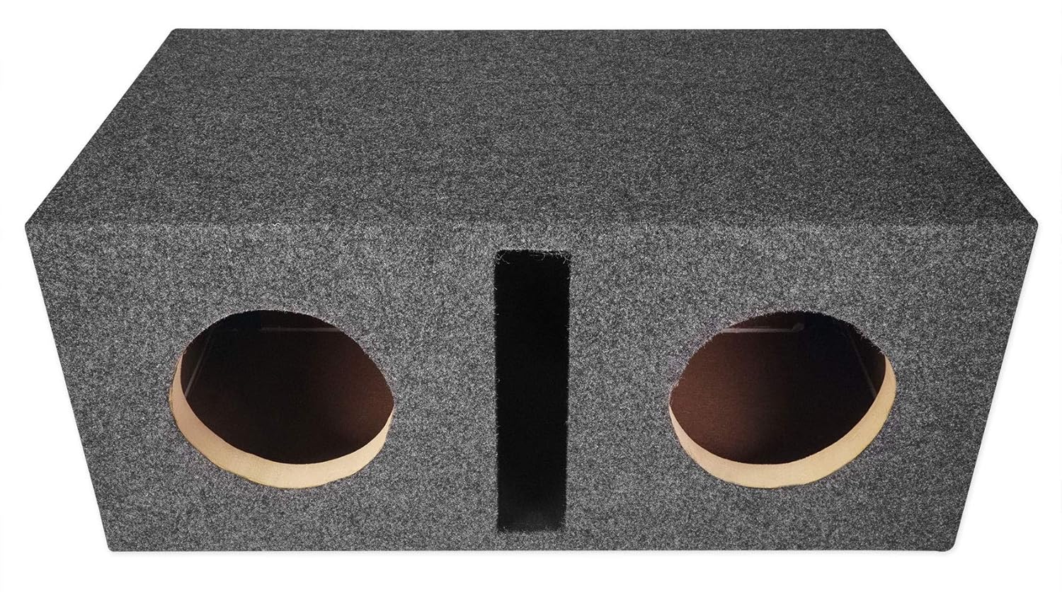 Rockville RDV65 Dual Vented 6.5" MDF Subwoofer Box Enclosure, 0.76 cu ft Per Sub, Deep Bass, 1" Face + 3/4" MDF, Black Carpet, for Car Audio