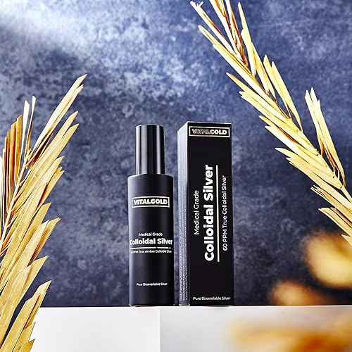 Miniatura 3 de Plata coloidal verdadera 60 PPM - Libre de plata iónica - Botella de vidrio de 3.4 fl oz con tapa atomizador