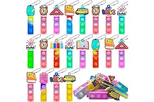 40 Pieces Pop Fidget Keychain: A Tactile Exploration for Stress Reduction and Sensory Stimulation
