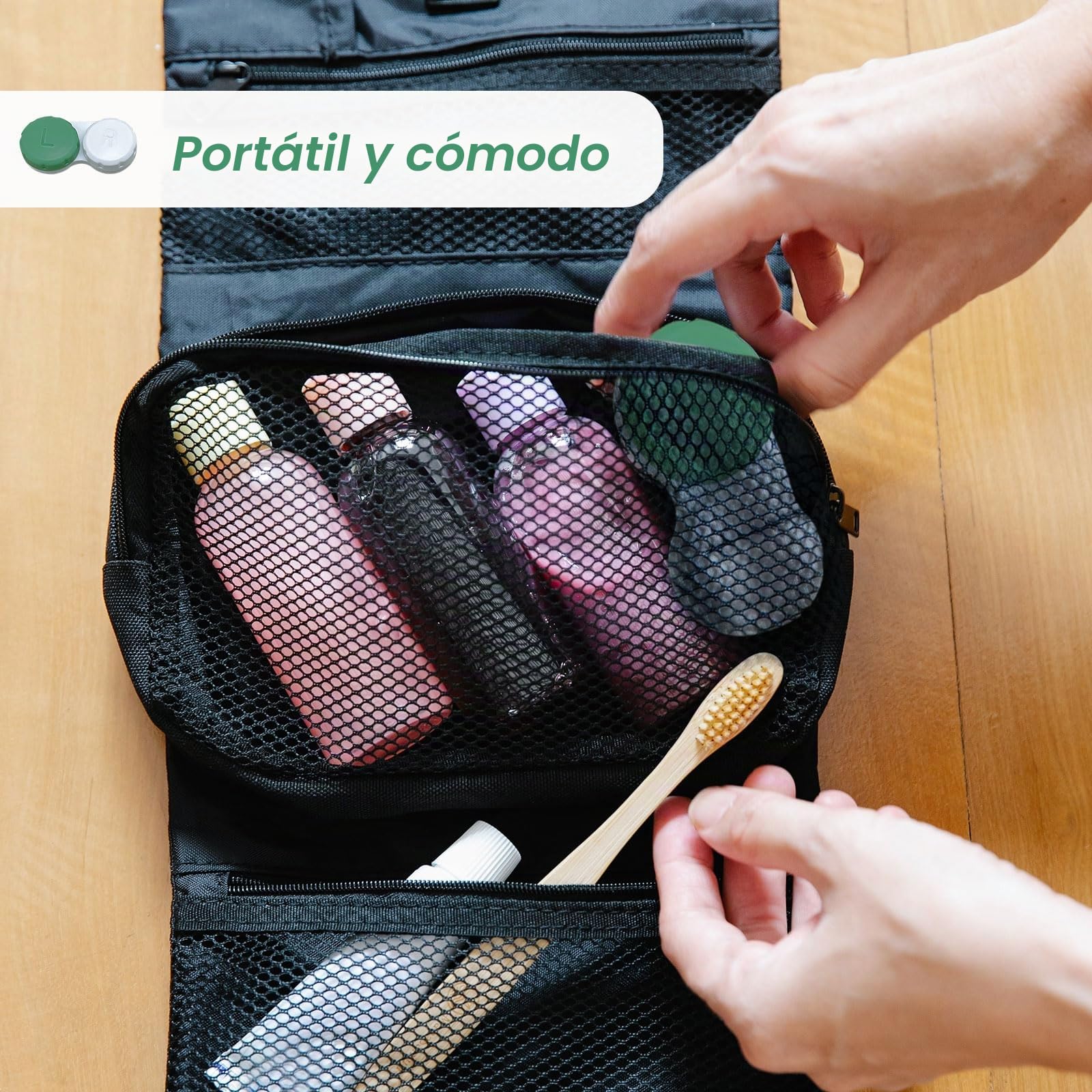 EUPSIIU - Fundas para lentes y contacto (25 unidades, fundas portátiles, estuche de almacenamiento con tapas L y R, estuche verde para contacto)