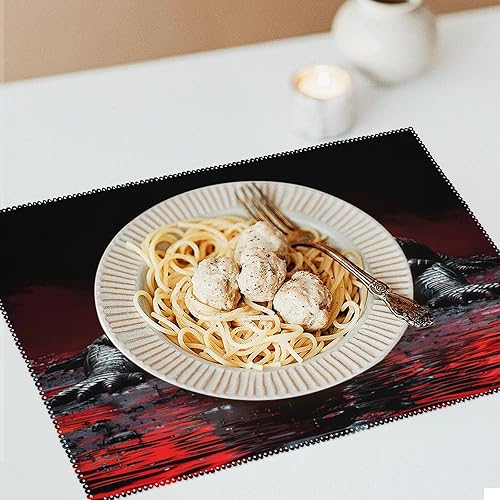 Miniatura 6 de Wild Alligator Pattern Placemats Set of 6 Resistant Table Mats Washable Place Mats for Dinner Party Table Decoration