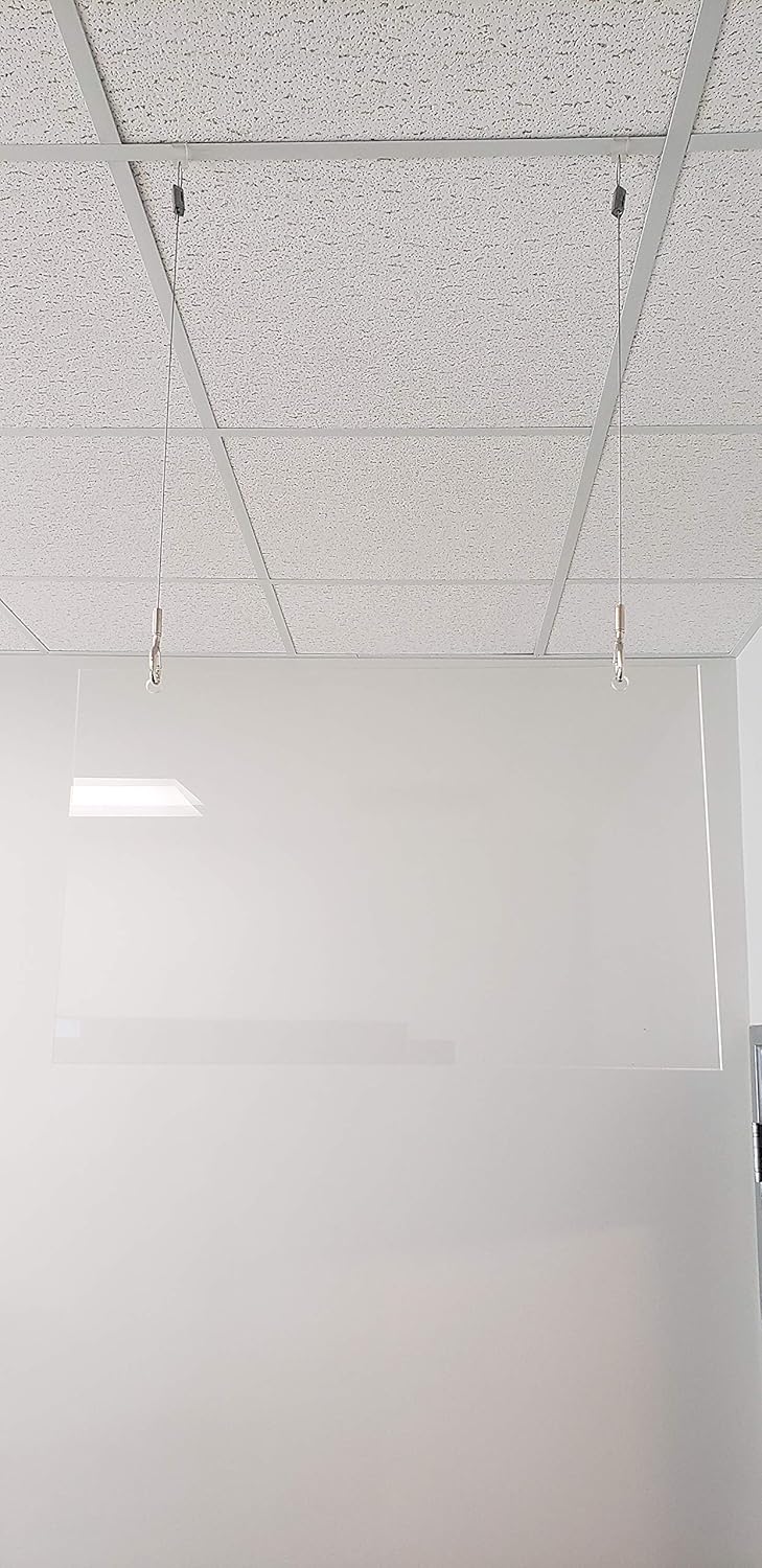 Hanging Protective Shield, Sneeze Guard, Barrier, Ceiling Hung Screen 15" x 24"