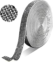 Vista 17 de Tiras autoadhesivas de diamantes de imitación de cristal AB, 6 filas de 6 yardas con diamantes de imitación de 0.079 pulgadas para manualidades