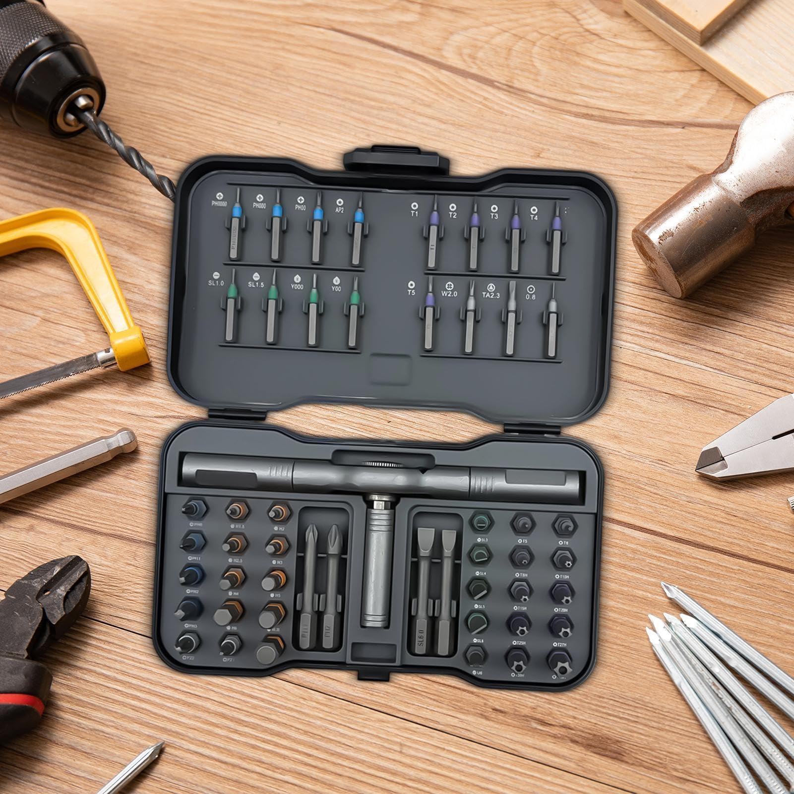 Juego de Destornilladores de Carraca Herramienta manual magnética de | Kit de Puntas de Destornillador con Mecanismo de Carraca para Montaje de Muebles, Repara