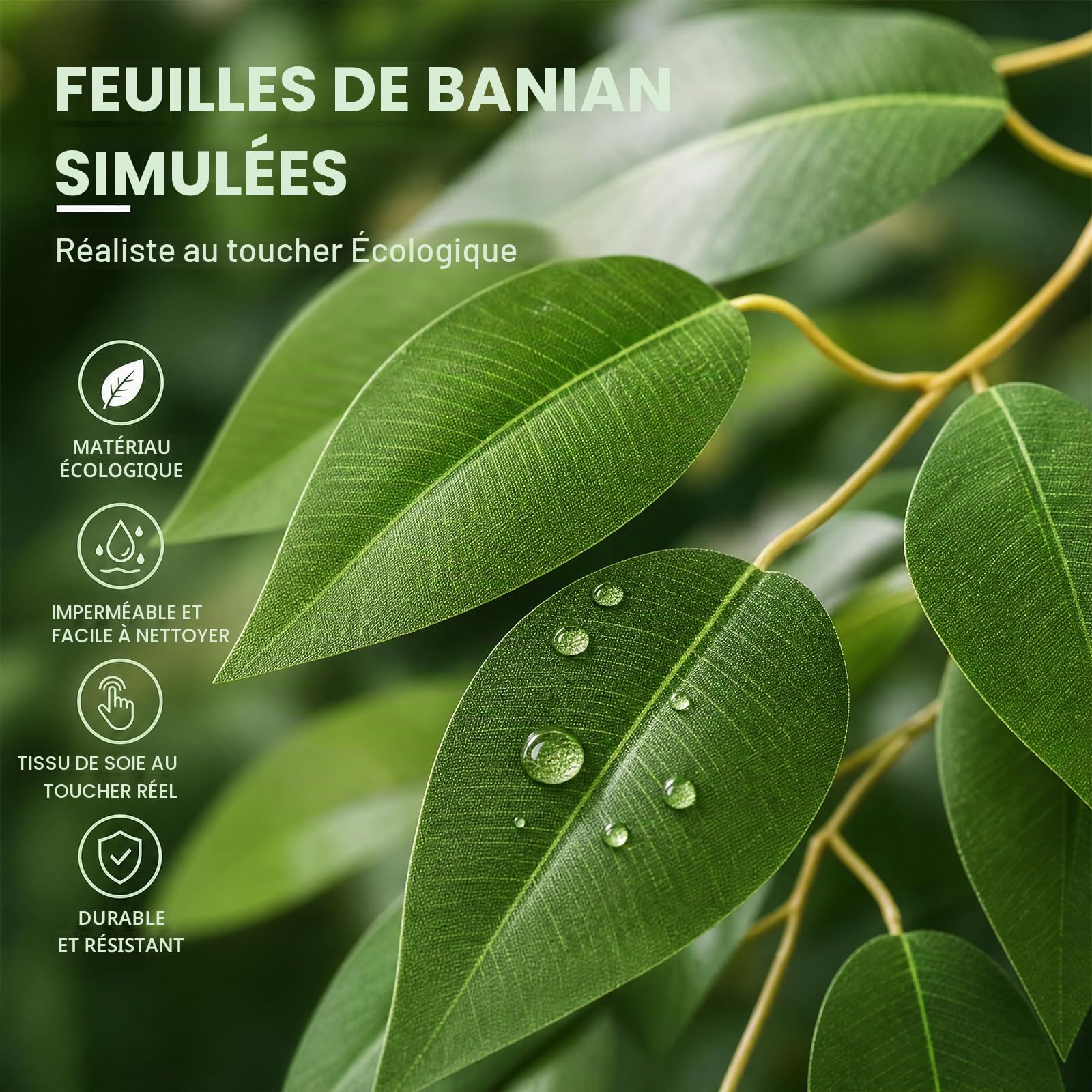 180cm Plantes Artificielles Ficus - Grande Arbre Artificiel, avec Troncs Incurvés Naturels, Fausse Plante pour Une Utilisation Intérieure et Extérieure, Bureaux, Salons ou Décoration de La Maison.