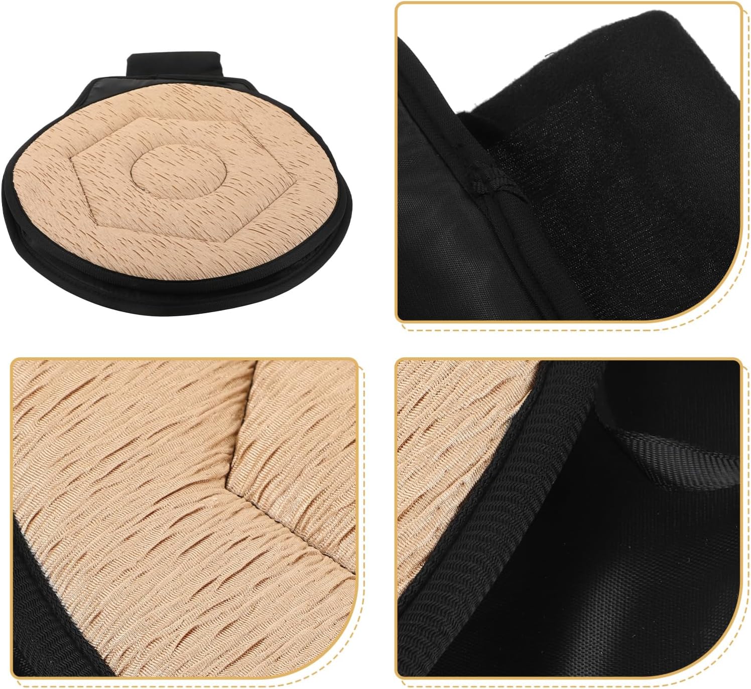 360degree Rotating Swivel Seat Cushion for Car Home Breathable Mobility Mat for Elderly Pregnant and Boys and Girls Non-Slip Design Beige Diamond Pattern Year Use