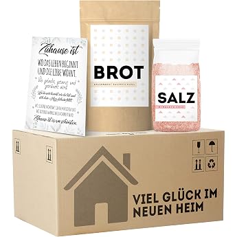 MeerBach & Rose, Housewarming Gift for Home and Home, Original Bread and Salt Gift for Housewarming in Mini Moving Box, Great