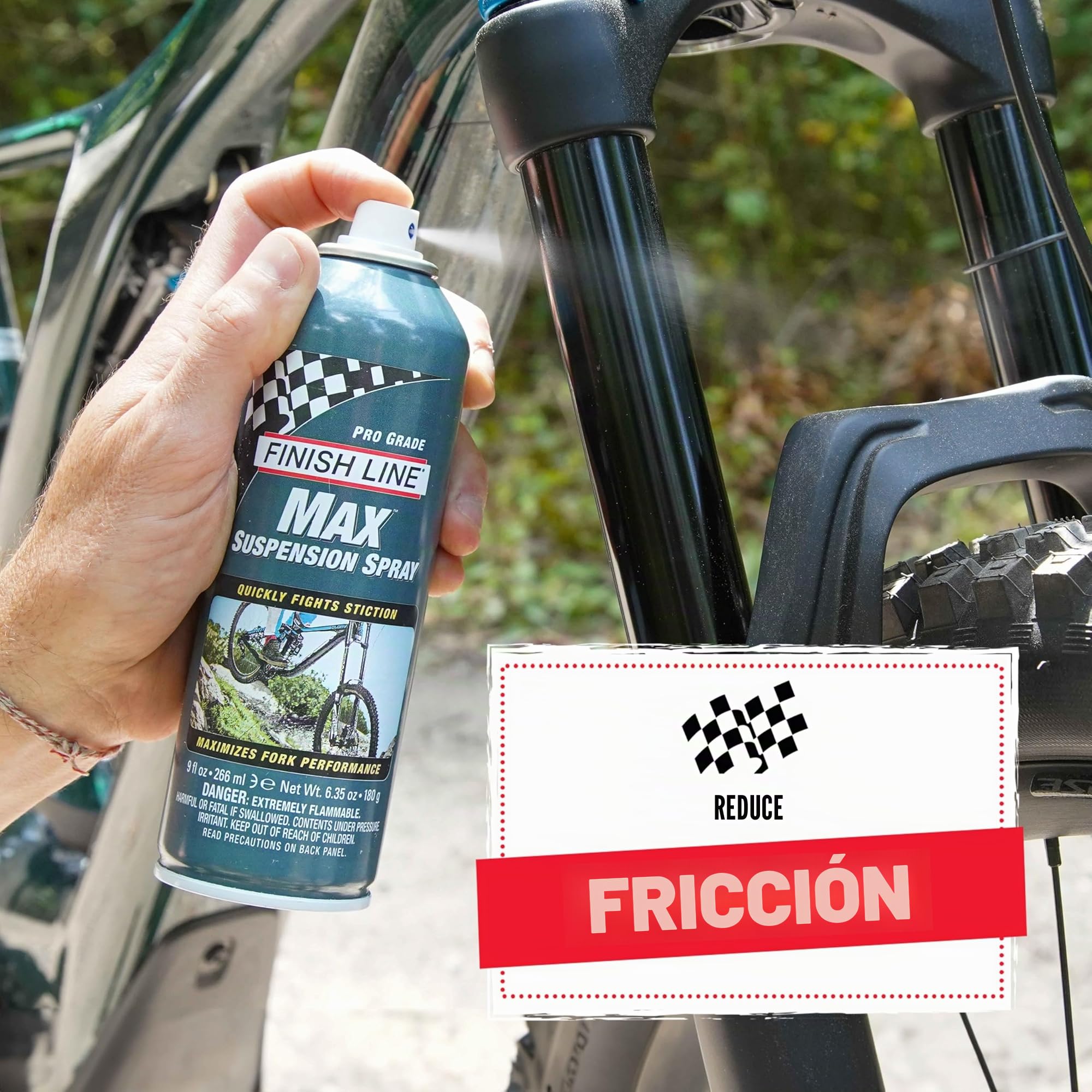 Lubricante MAX para suspensión de Bicicleta en Spray, 266 ml