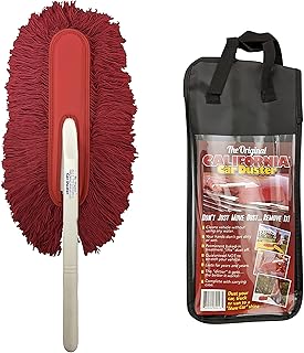 California Car Duster Plastic Handle Duster with Red Cotton Mop 73554 Quickly and Safely Removes Light Daily Dust