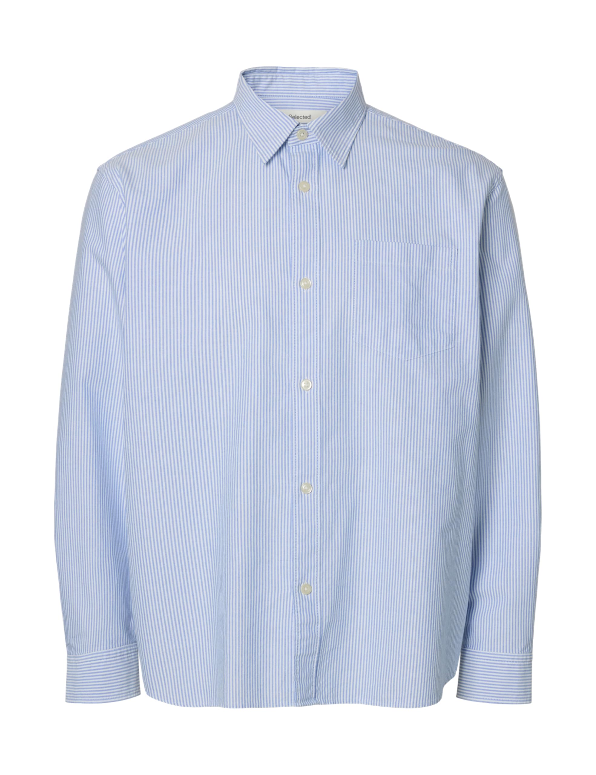 SELECTED MEN Herren Slhrlxoxford Shirt Ls Noos, Skyway, Large