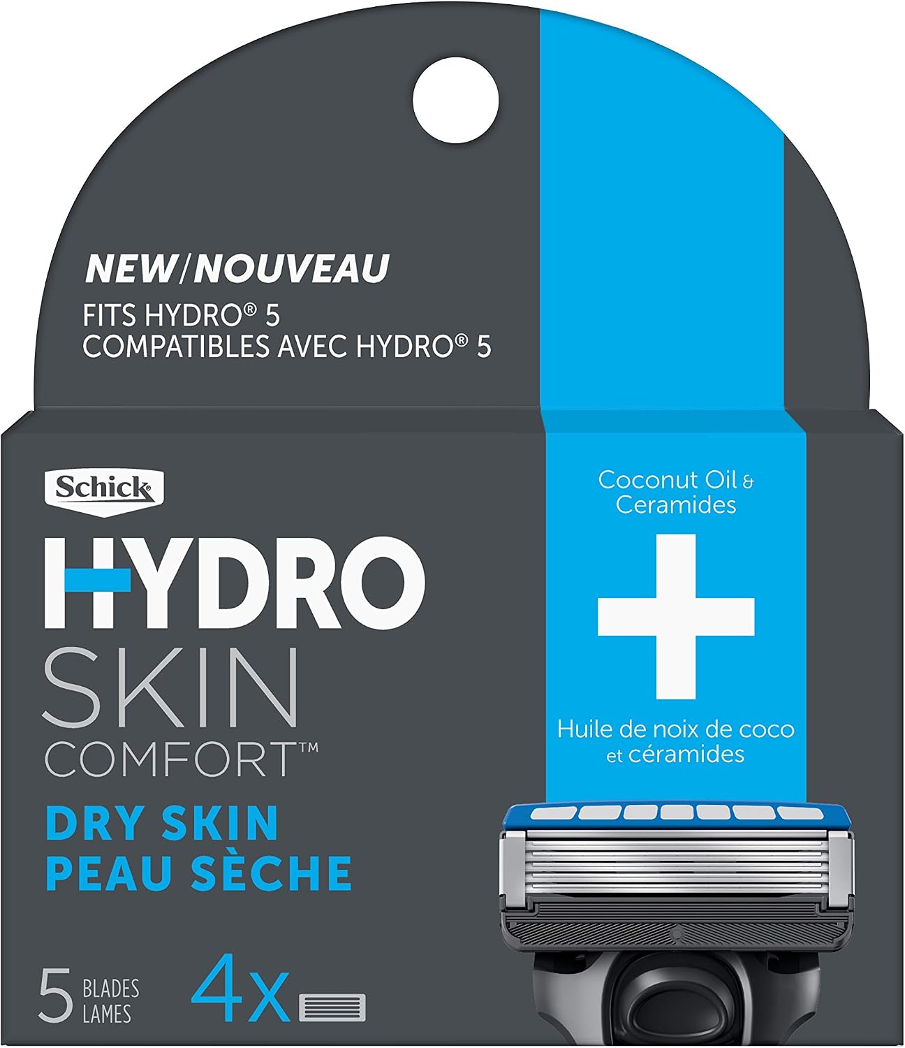 Schick Hydro 5 Blade Refill, 4 Count, 1 count (Pack of 4)