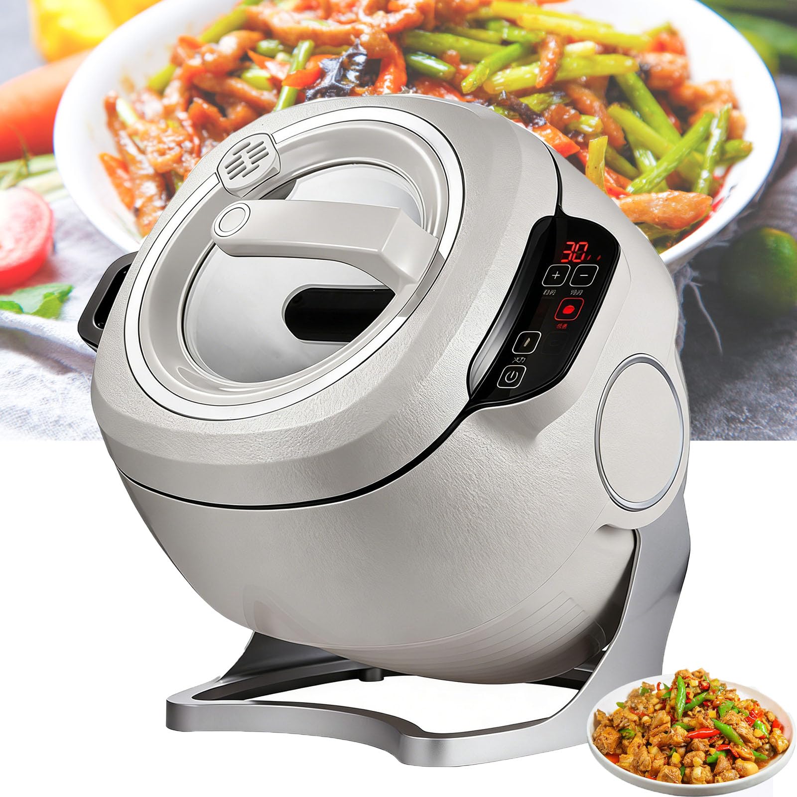 Procesador de alimentos comercial automático con agitación continua de 360 grados 1