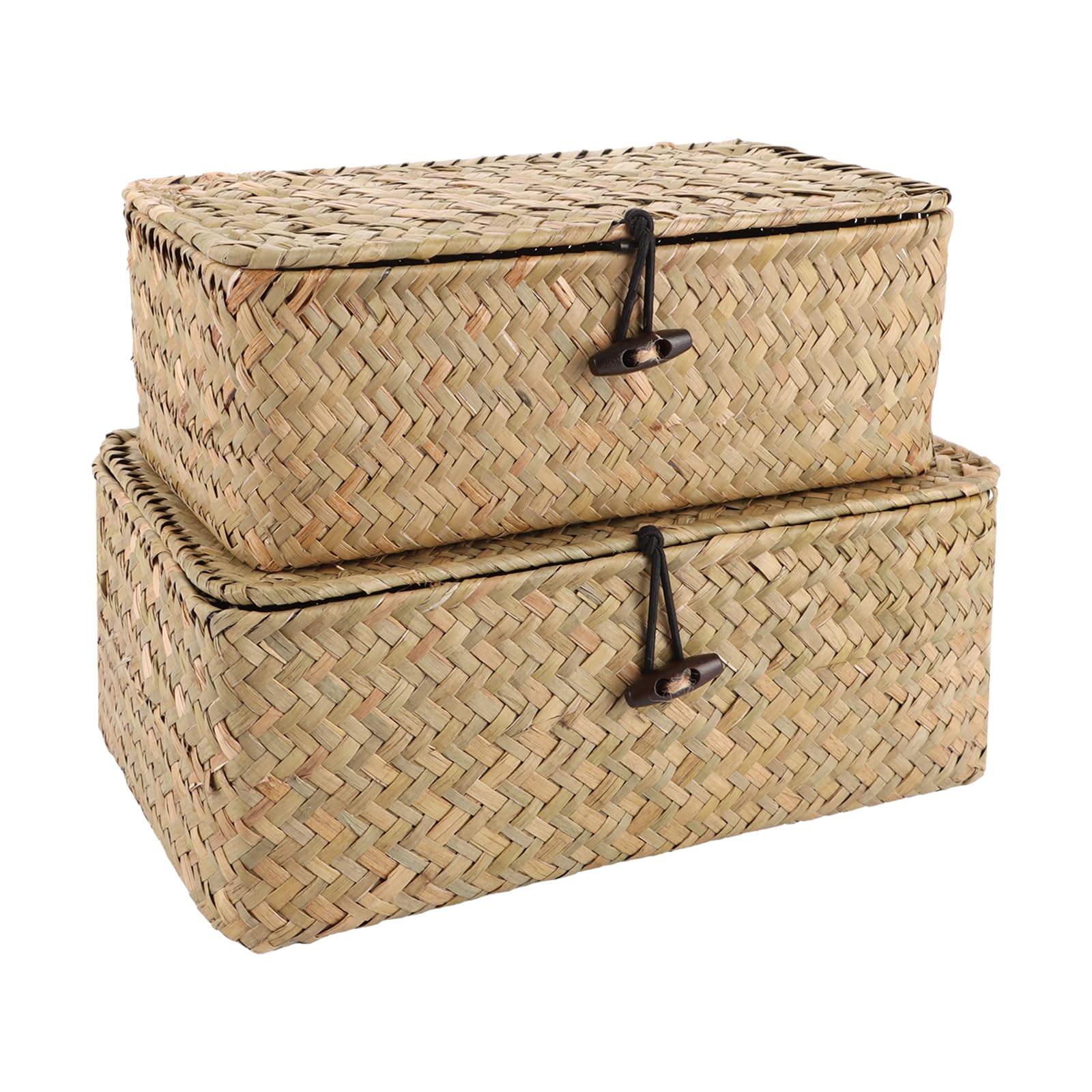 Panier de rangement en rotin et jonc tressé main haut de gamme