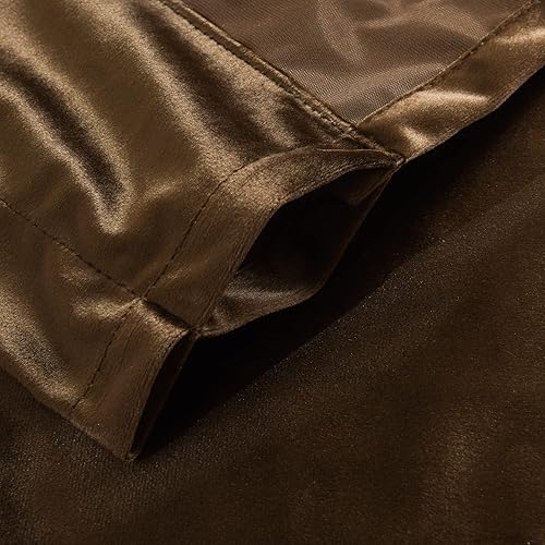 Miniatura 10 de Roslynwood Cortinas de terciopelo rosa melocotón suave de lujo de 108 pulgadas, paneles de reducción de ruido con aislamiento térmico de luz solar