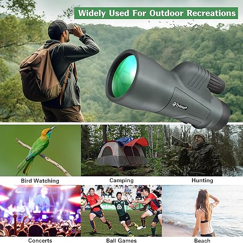 Miniatura 3 de Tydeux Telescopio monocular de prisma HD K4 de 12 x 50 pulgadas para viajes vida silvestre observación de aves caza campamento