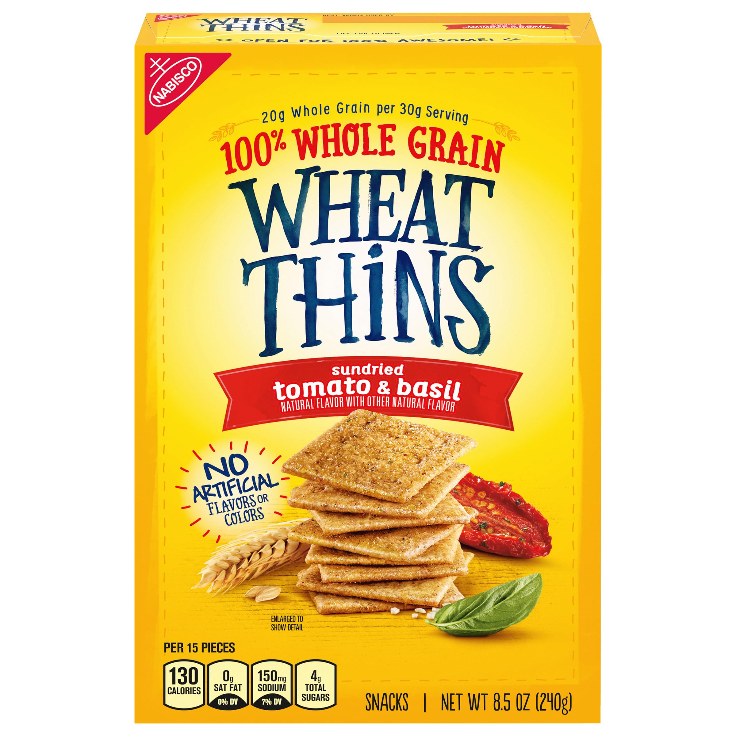 Wheat Thins Sundried Tomato & Basil Whole Grain Wheat Crackers, 8.5 Oz, 1Count