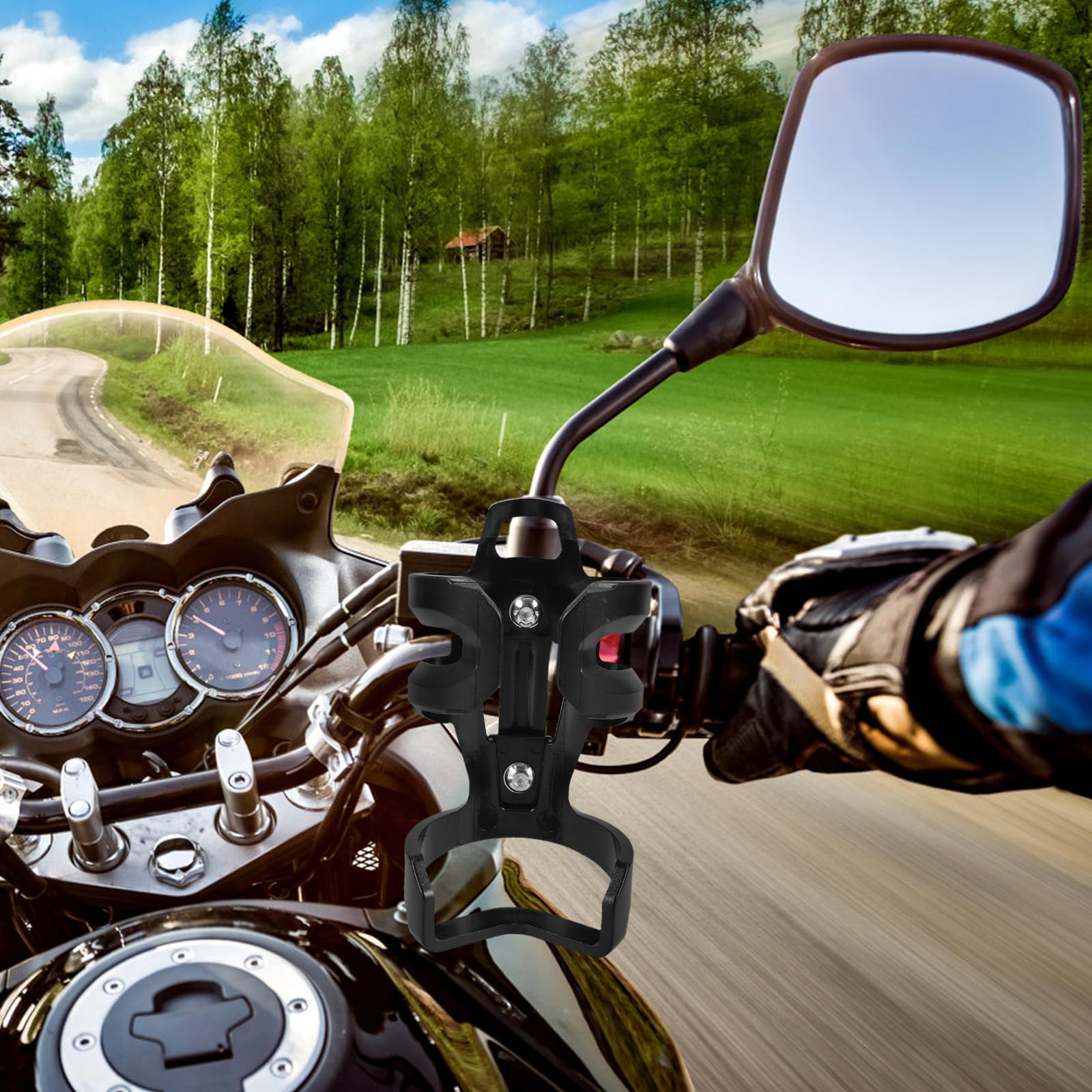 SECFOU Porta Borraccia per Moto Leggero in Lega di Alluminio e Pc, Facile da Installare, per Bicicletta e Attività All'aperto su Strada