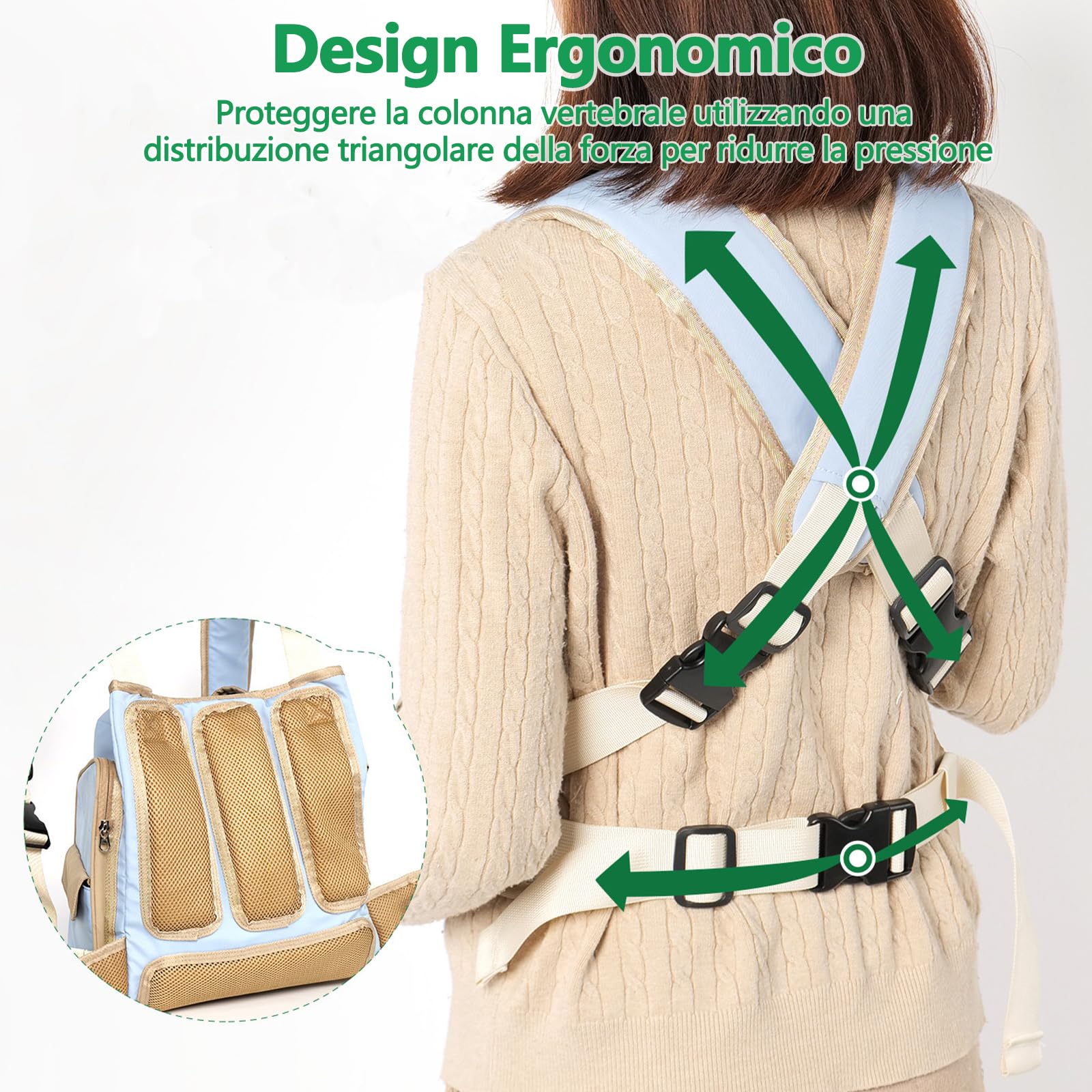 Galatée Zaino Per Animali Domestici, Design Portatile Da Portare Sul Petto, Rete Traspirante, Tessuto In Nylon, Adatto a Cani e Gatti Di Peso Inferiore a 6 Kg (Blu)
