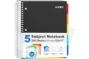 Mead 5 Subject Graph Paper Notebook: 400 Pages, 8.5"x11", 4x4 Graph Ruled...