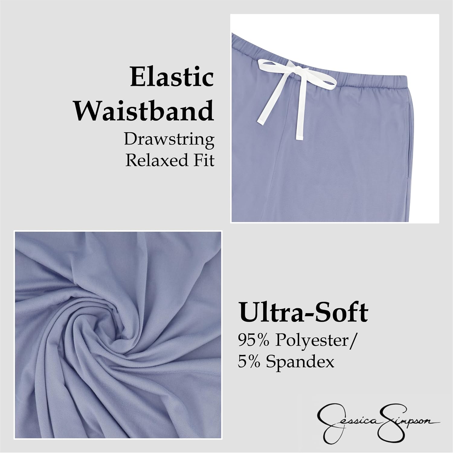 Jessica Simpson Women’s Button Down Pajama Set with Notch Collar & Short Sleeves, 2 Piece Sleepwear & Loungewear, Relaxed Fit - Image 4