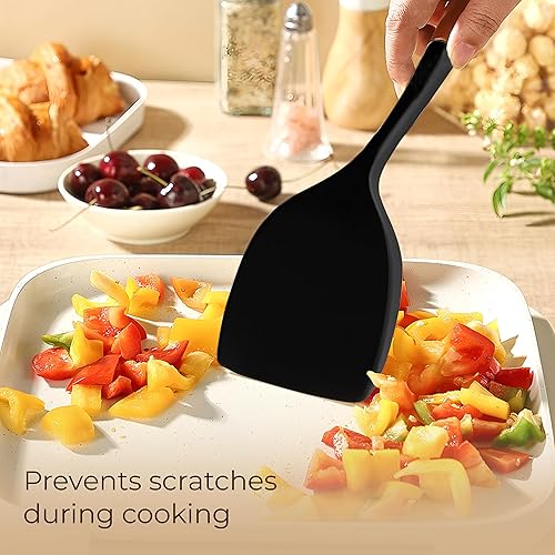 Miniatura 2 de Juego de utensilios de cocina de silicona, 11 unidades, sin BPA y no tóxico, resistente al calor de 446 F, herramientas de cocina con mango de