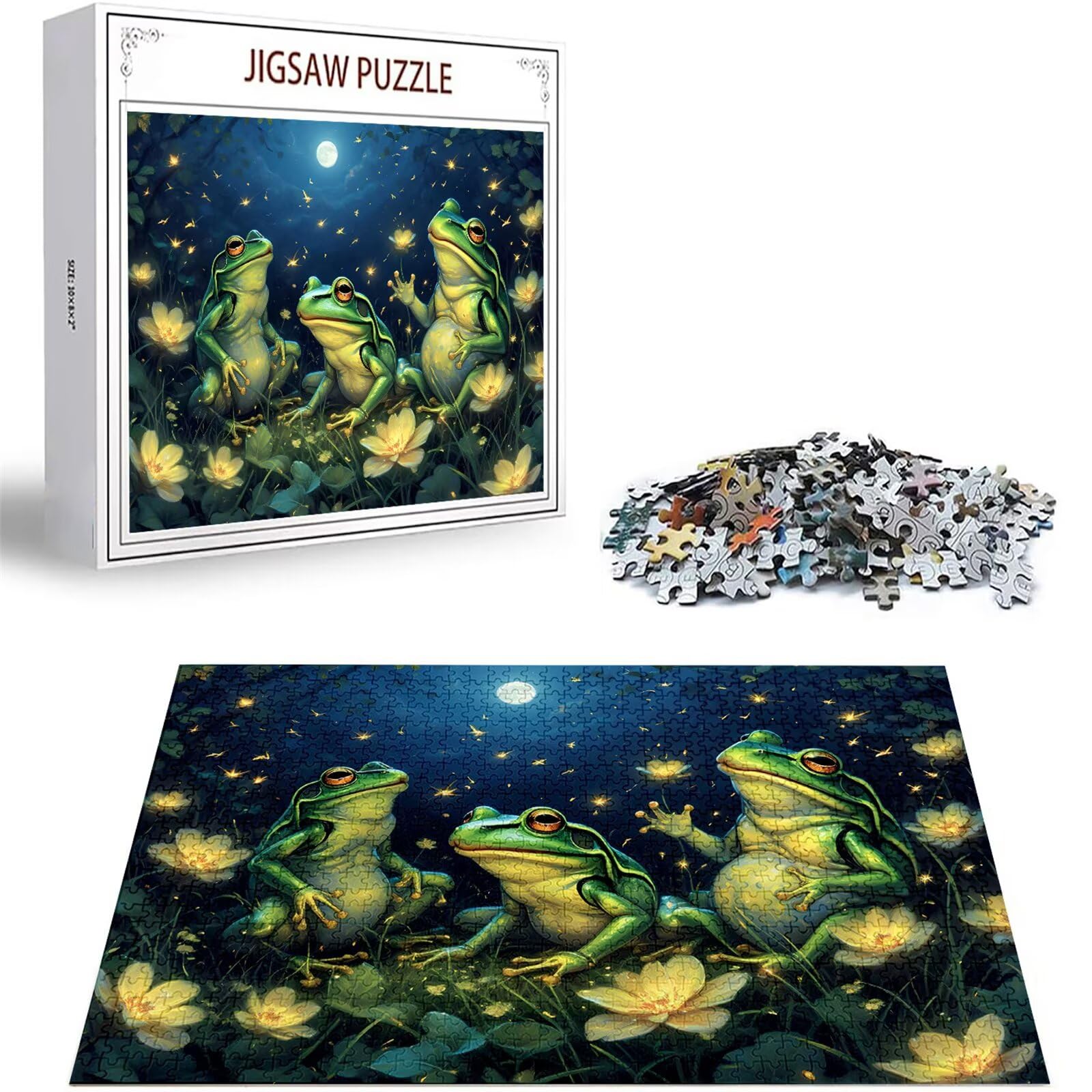 Puzzles para Adultos, Puzzle 5000 Piezas Luna Rompecabezas Adultos Pieza de Madera Juegos, Obra de Arte de Juego de Rompecabezas, Jigsaw Puzzle Rana para Decoración del Hogar Regalos 156x105cm D-488