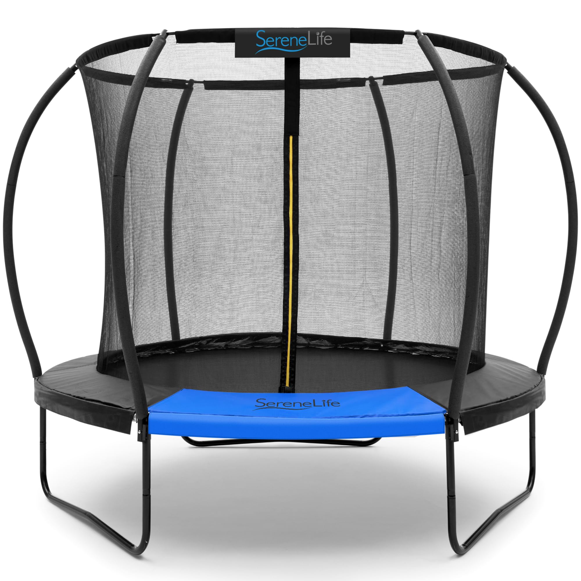 SereneLife Trampoline Outdoor 8FT 10FT 12FT 14FT with Enclosure Net, Ladder and Anti-Rust Coating - ASTM Approved Recreational Trampolines - Heavy