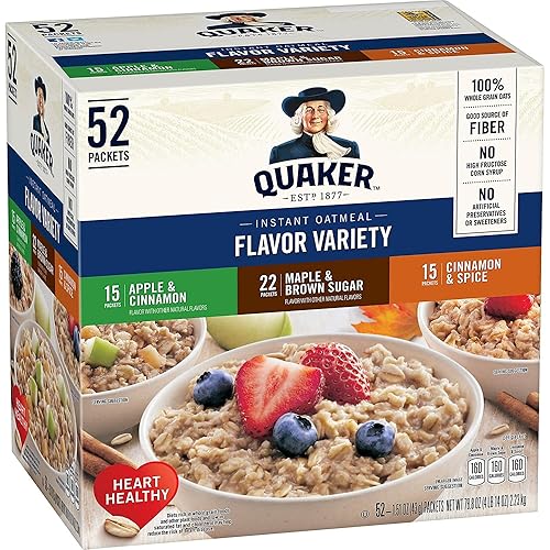 Miniatura 1 de Paquete variado de avena instantánea Quaker (52 unidades) al por mayor, barato, descuento, a granel (paquete de 1)