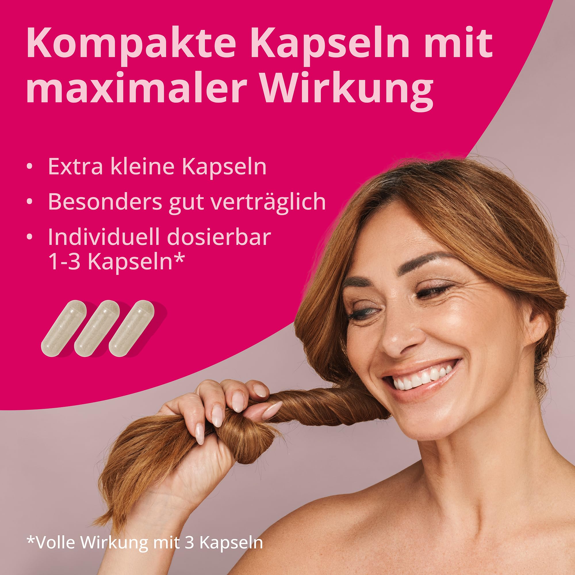 WHOLESOME HAIR für Frauen – entfessele dein natürliche Haarwachstum mit Biotin, Kupfer, Eisen, Zink, Vitamin C, Folsäure, Jod, Selen - 90 vegane Kapseln