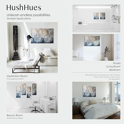 Miniatura 5 de Paquete de 8 paneles acústicos artísticos de 48 x 32 pulgadas, paneles de pared insonorizados, absorbentes de sonido, para estudios, oficinas,