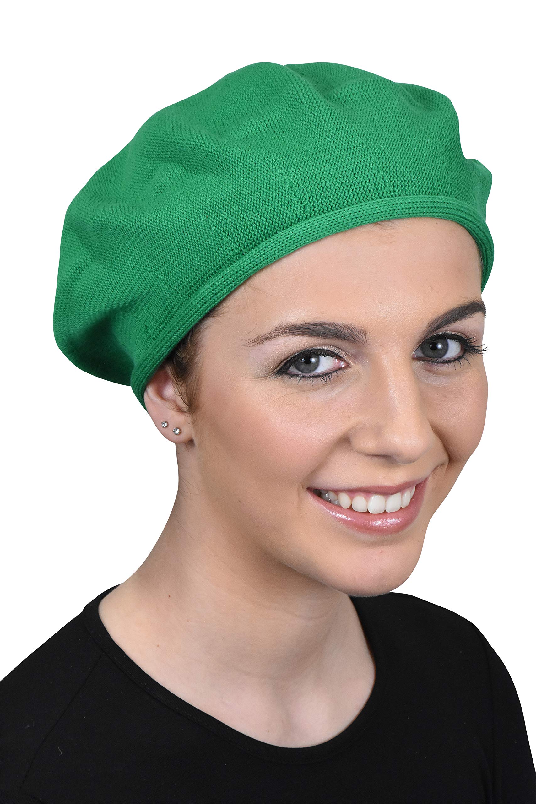 Beret for Women 100% Cotton Solid Green | eBay display picture 1