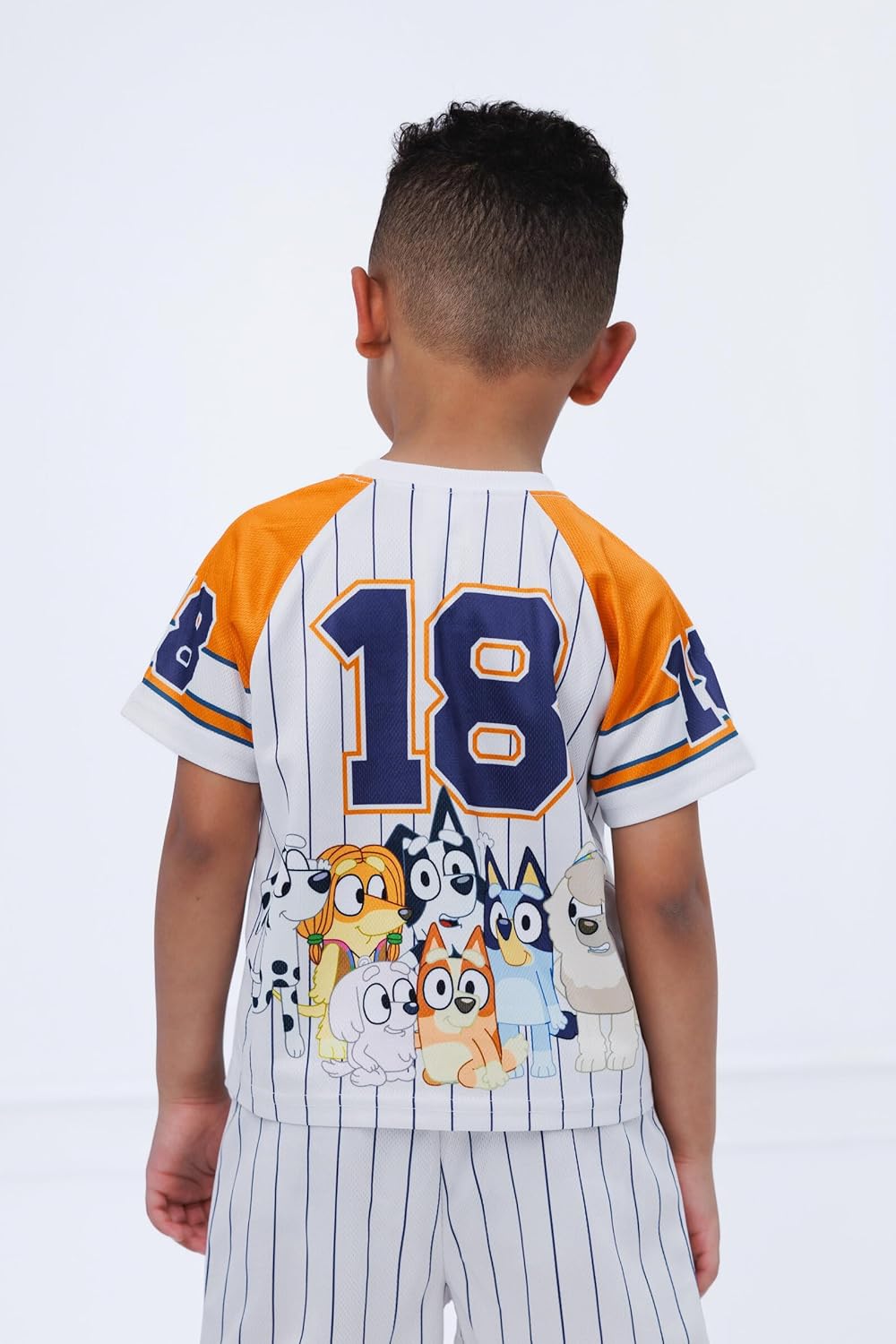 Bluey Athletic Mesh Baseball Jersey T-Shirt and Shorts Outfit Set Infant to Big Kid Sizes (12 Months - 10-12)