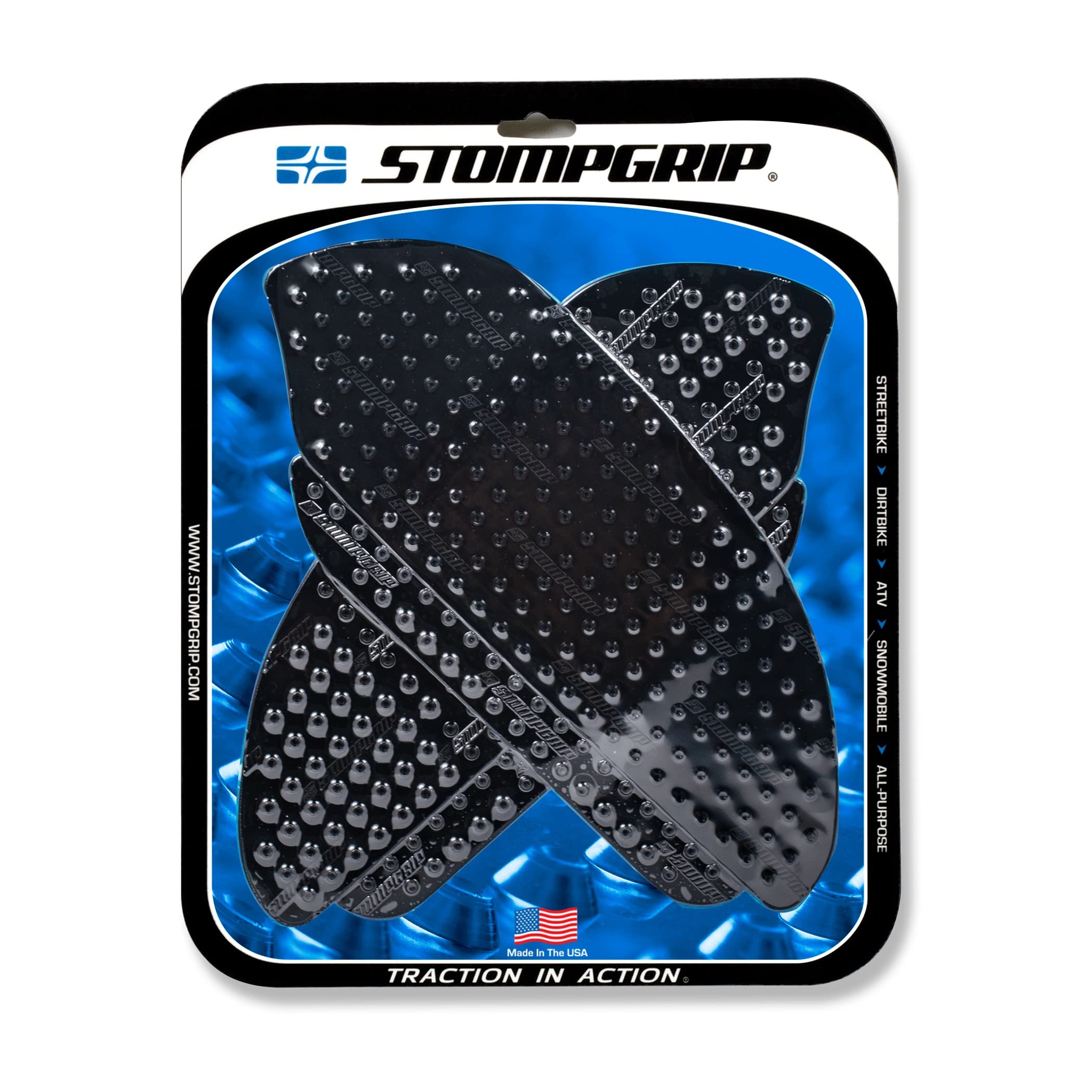 StompgripMotorcycle Traction Pads - STREET BIKE TANK GRIPS - VOLCANO - 0020 (Black)
