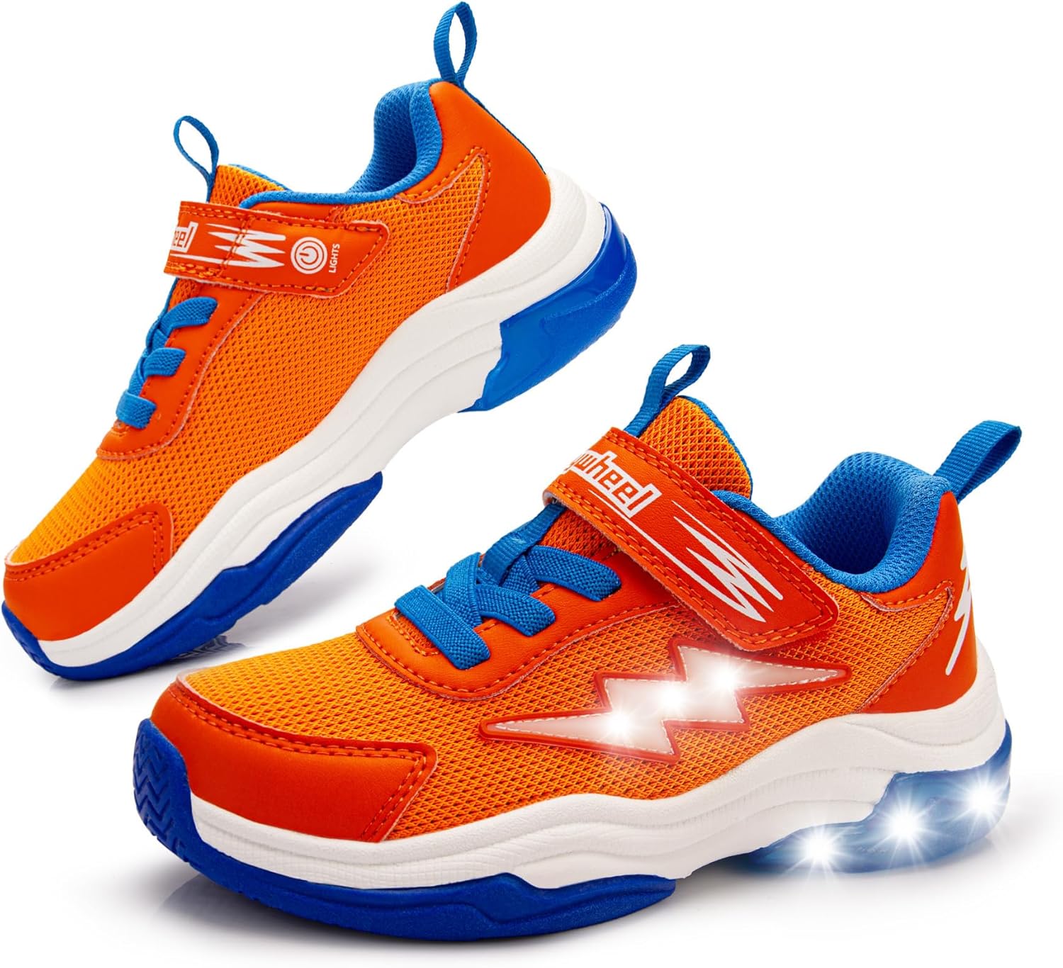 SKYWHEEL Kids Sneakers for Boys Light Up Shoes with Switch Tennis Running Athletic Shoes Toddler Size 10 to Big Kids Size 5