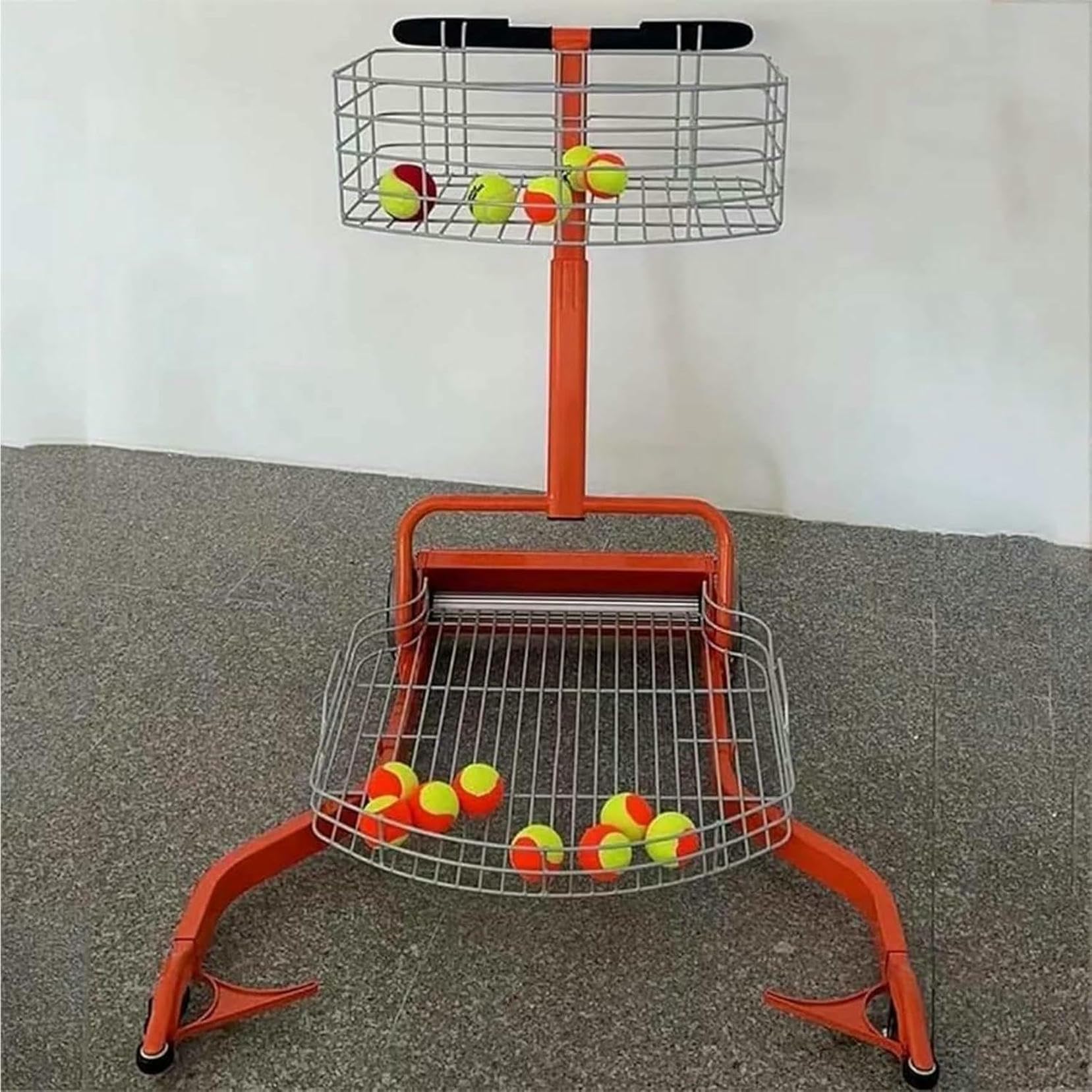 Carrello per raccogliere palline da tennis, cestino automatico per raccogliere fino a 290 palline, attrezzatura efficiente per raccogliere palline da tennis