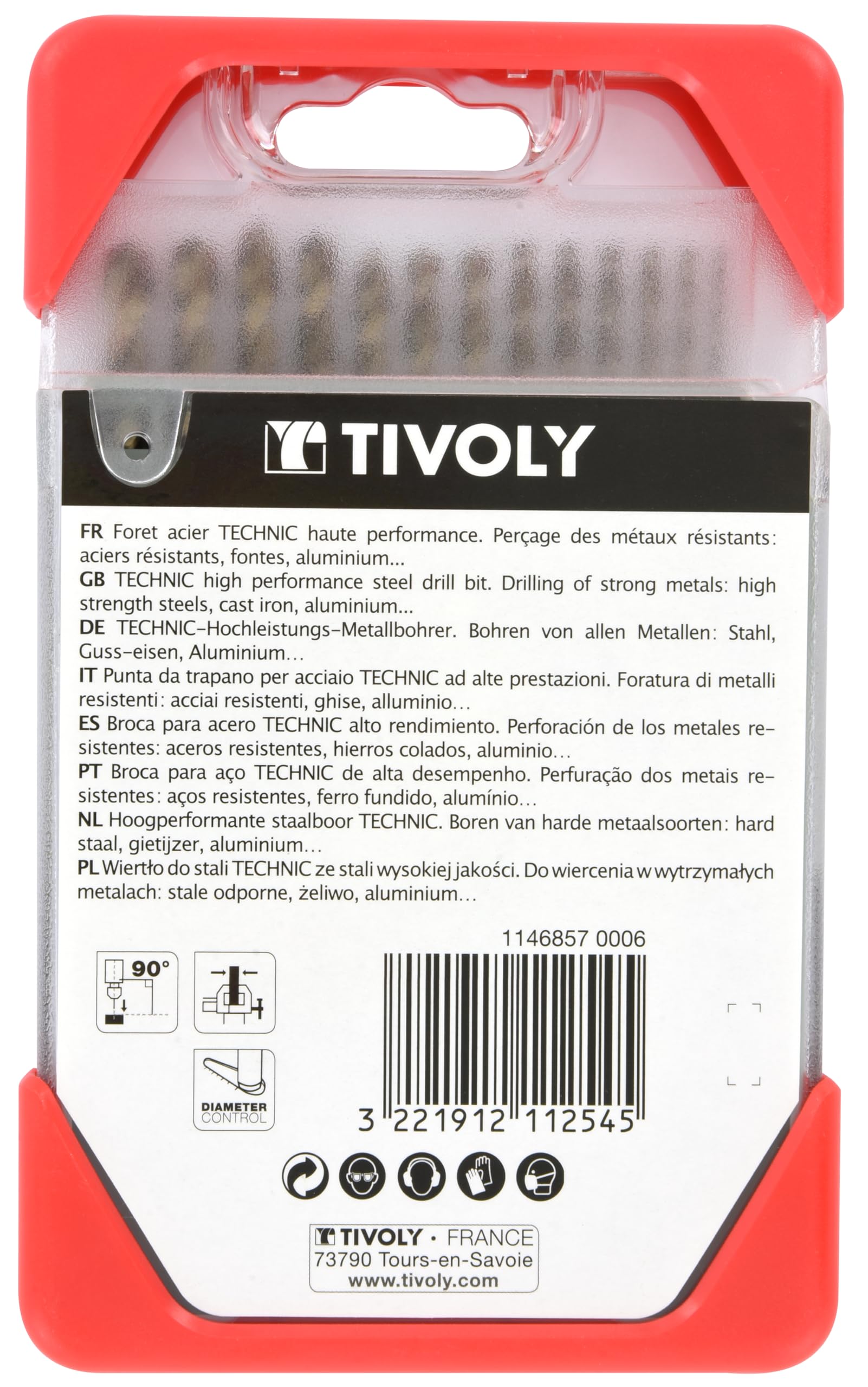 TIVOLY - Coffret Forets Gradués Métaux Haute Performance - Spécial Perçage Inox et Aciers Résistants - 13 Forets HSS Cobalt Ø1,5 à 6,5mm