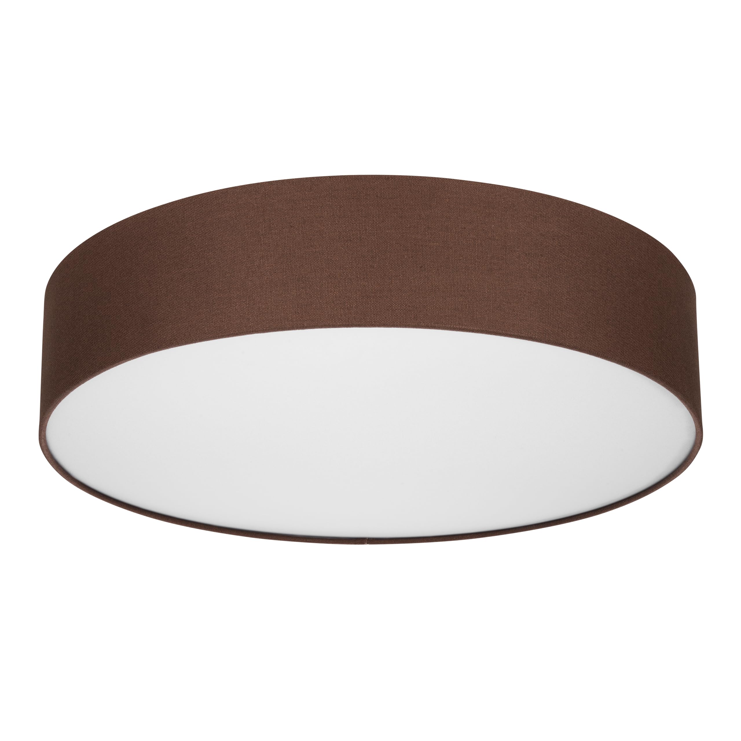 REV Lampada da soffitto - Lampada da soffitto rotonda 50 cm con paralume in tessuto in stile vintage - ideale per camera da letto e soggiorno, marrone