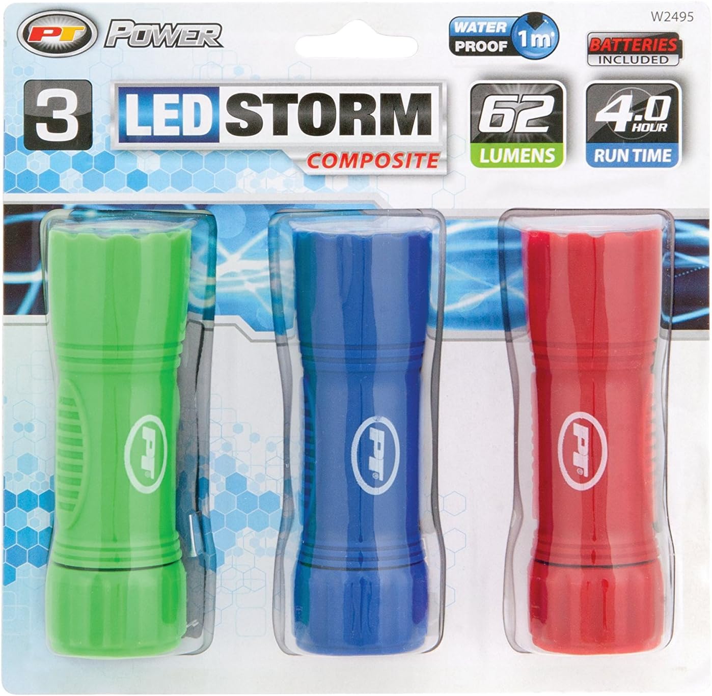 Performance Tool W2495 Storm 65 Lumen Color Composite Flashlight (Sold as 1 Flashlight pack)