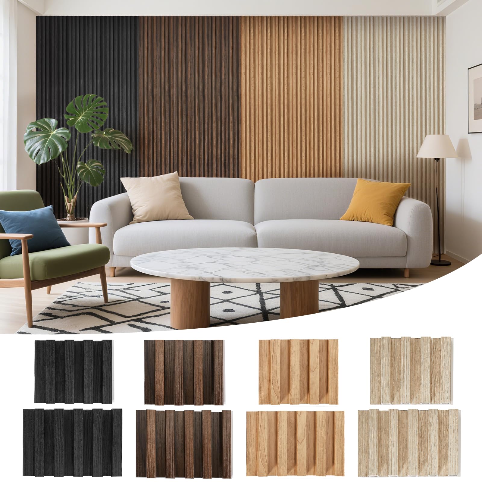 Photo 1 of ** black ** 8-pack 96" x 6.6" WPC (Wood Plastic Composite) wall panels