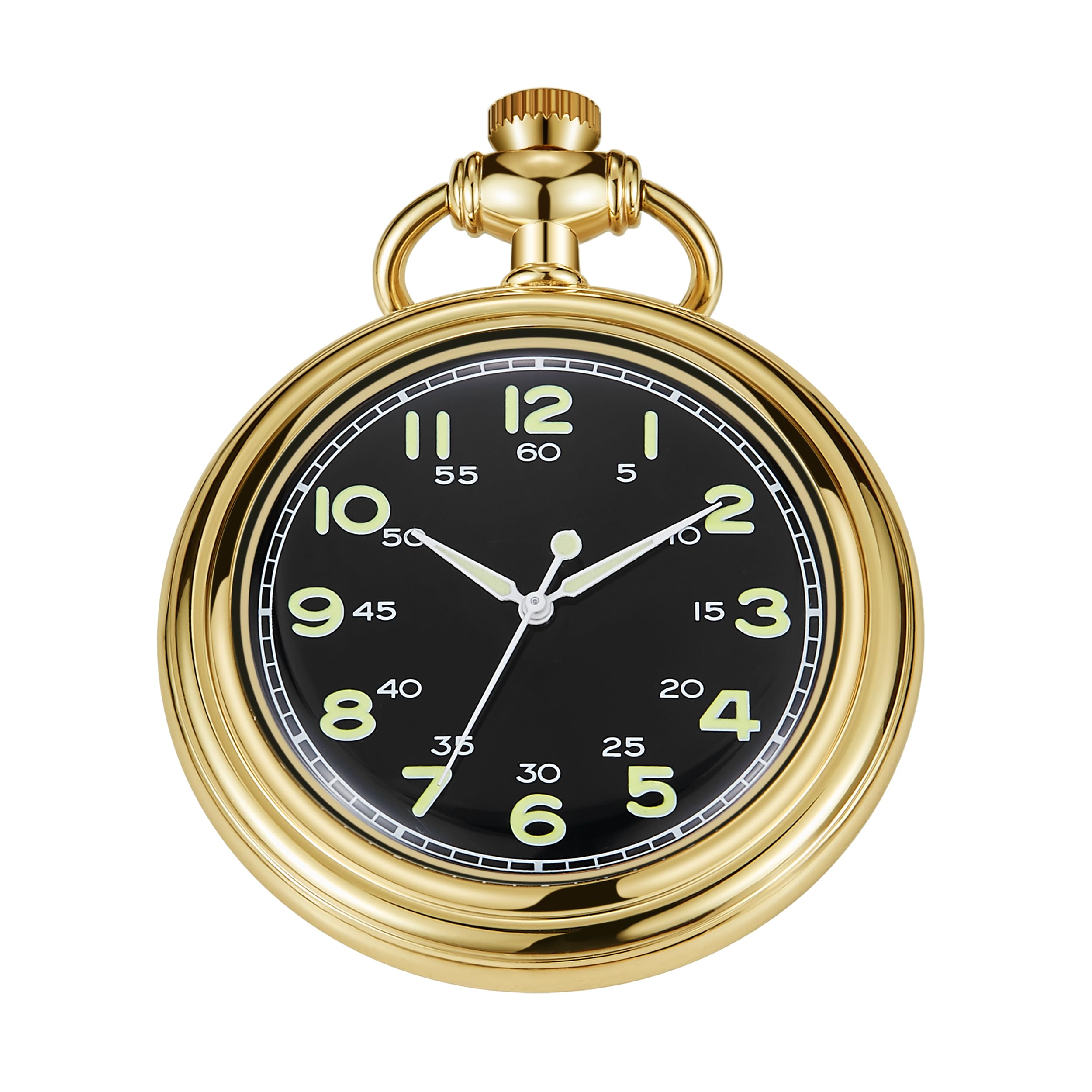 Montre de poche mécanique dorée d'exception style vintage avec chaîne chic - 8