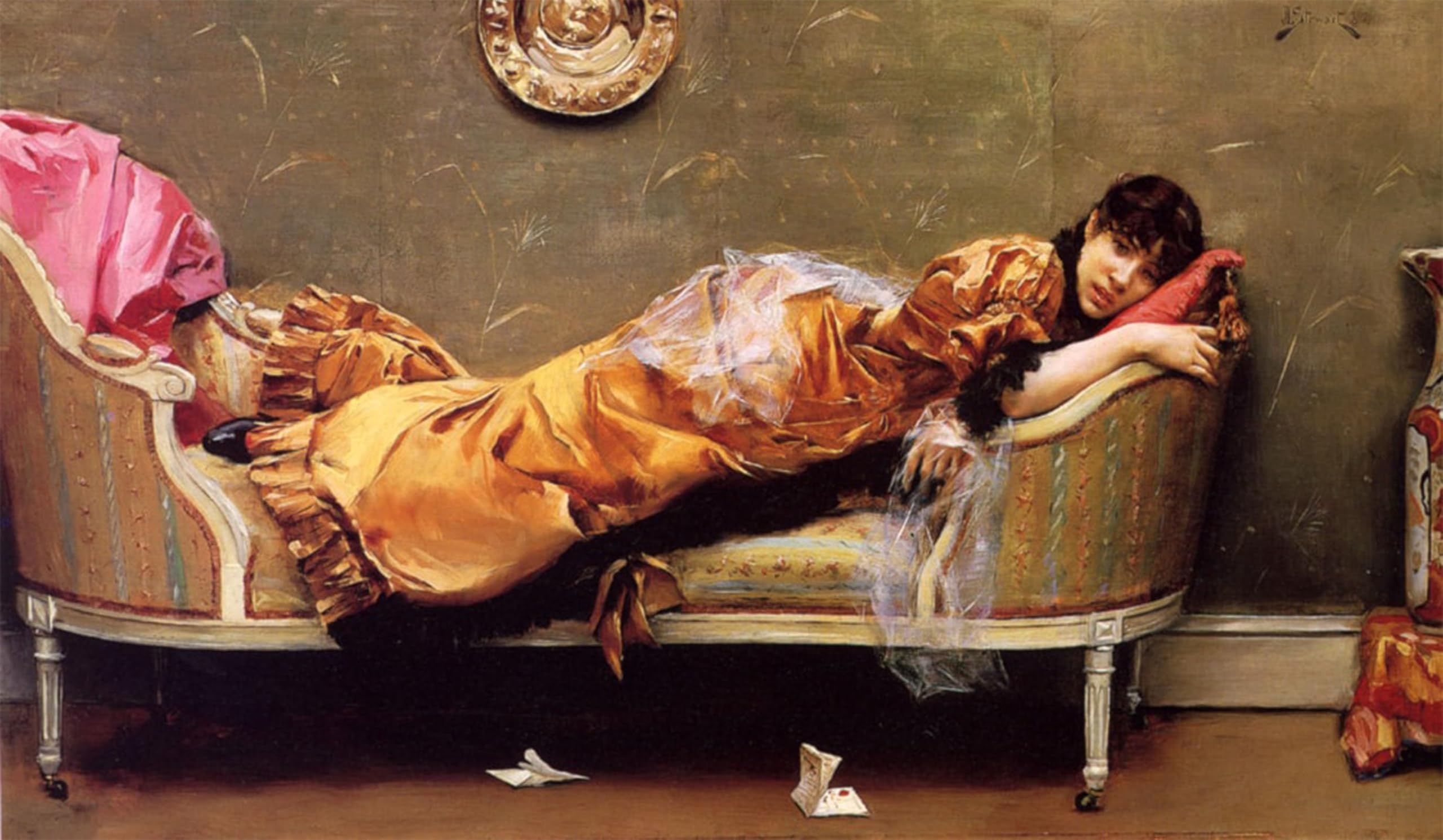POSTERIIk Vintage Classic Picture Landscape Artwork The Letter Julius LeBlanc Stewart Portrait Canvas Painting for Office Home Decor 60x90cm