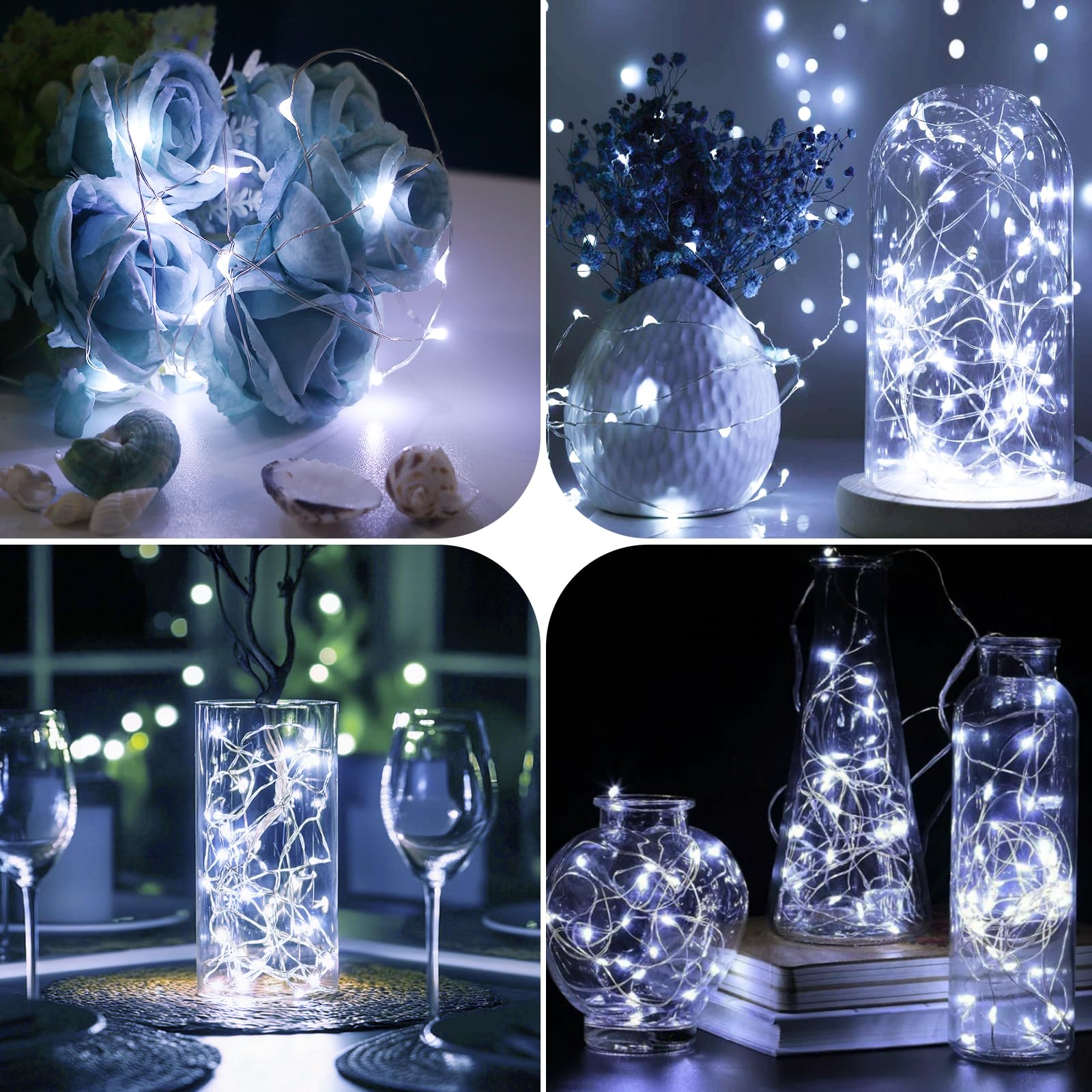 Auraglow Slimme led-sensorwandlamp – Draagbaar – Oplaadbaar nachtlampje – Gebruik binnenshuis – Magnetische basis (4 stuks, walnoothout