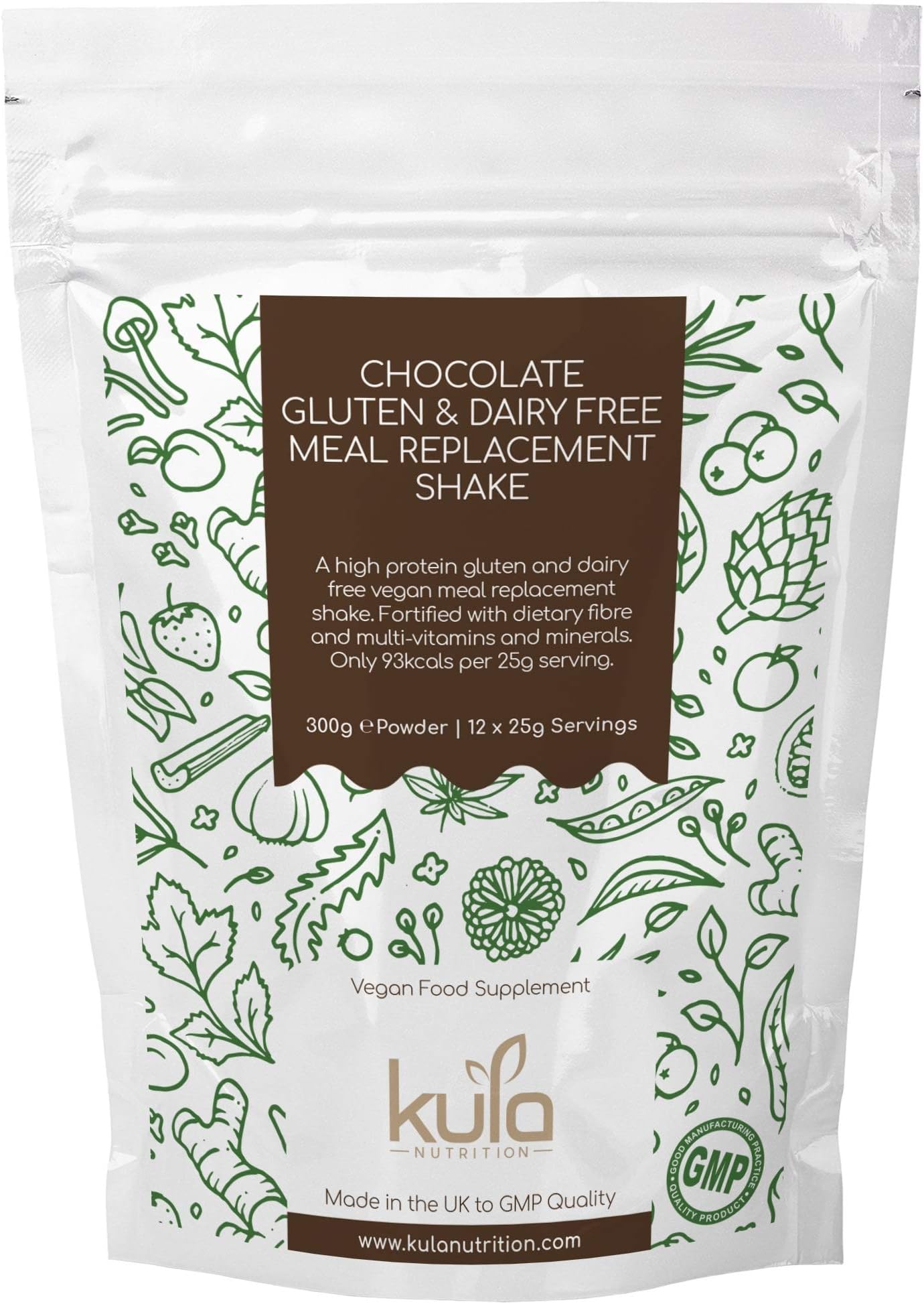 Chocolate Dairy and Gluten Free Meal Replacement Shake - 300g (12 Servings) High in Soy Isolate Protein, Low in Calories, Fat and Sugar - Easy to Mix Diet Slim Shake Drink Plus Vitamins and Minerals