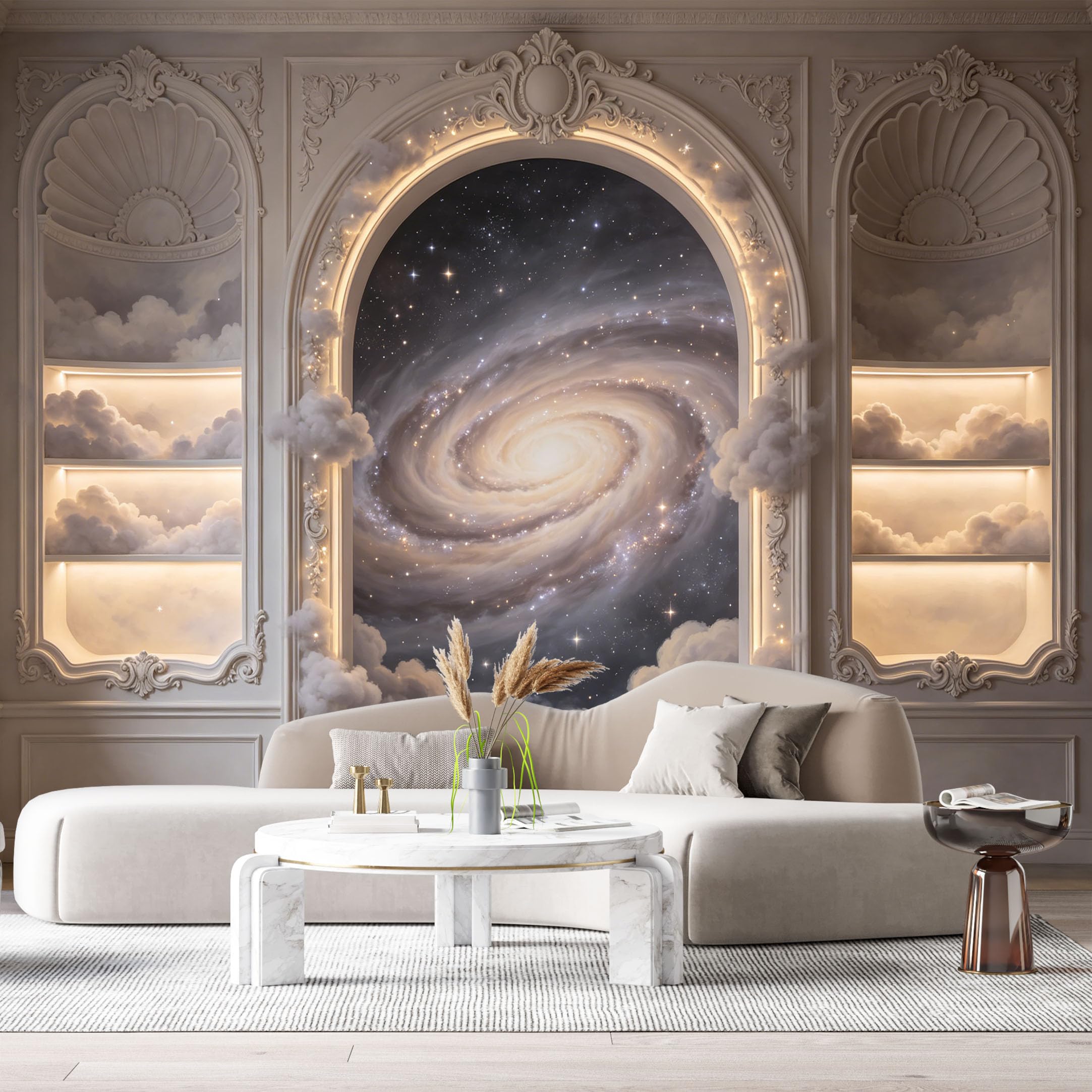Custom Size Wall Murals Galaxy Space 3D Trompe L'Oeil SelfAdhesiveWall Fabric Removable Wallpaper Wall Decor for Living Room Bedroom Bathroom