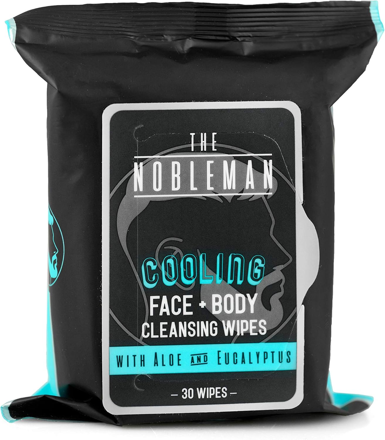 The Nobleman Men's Cooling Face + Body Cleansing Wipes, Eucalyptus 30