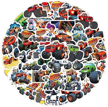 55pcs Monster Truck Stickers for Kids,Car Stickers Cool Trendy Waterproof Vinyl Decals for Teens Water Bottle Journal Travel Case Phone Skateboard Gifts for Girls Boys Birthday