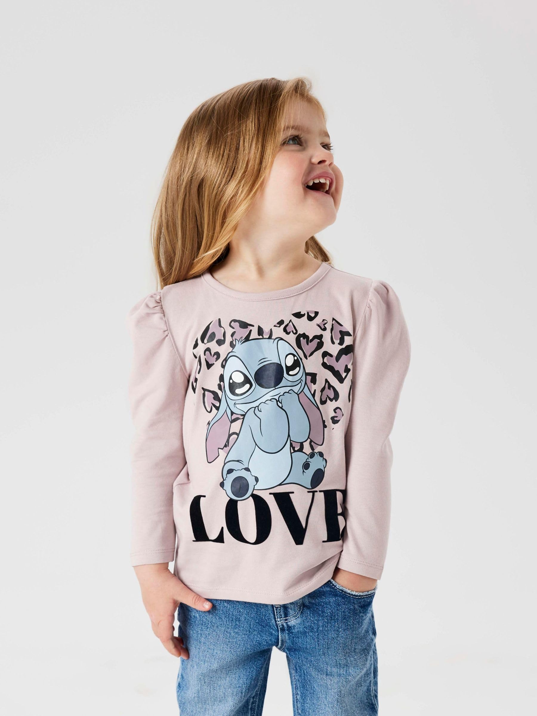 Name IT Mädchen Name It Girl Oberteil mit Langen Ärmeln Stitch Nmfdiana Stitch Ls Top Box Noos Wdi (1er Pack)